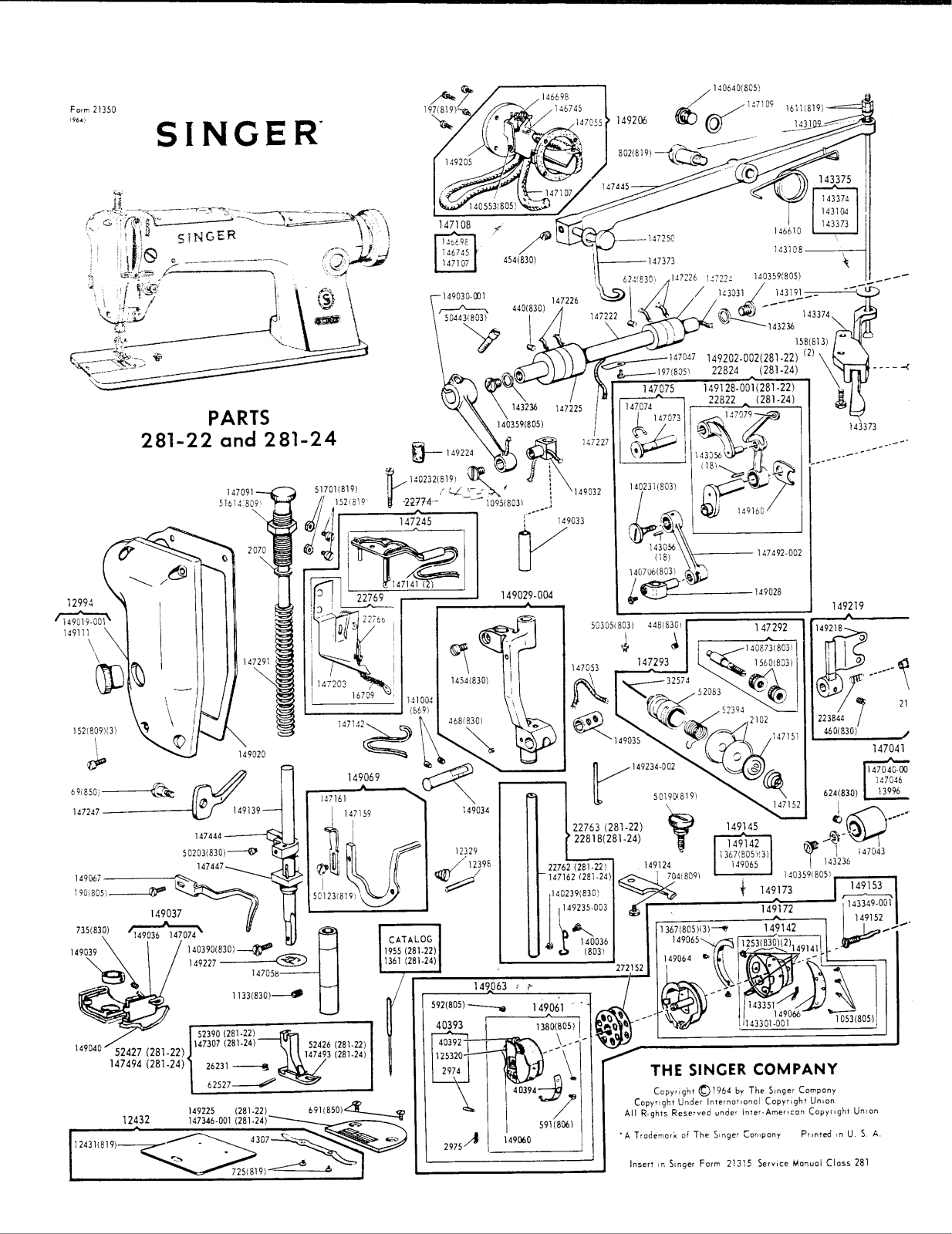 Singer 281-24, 281-22 User Manual