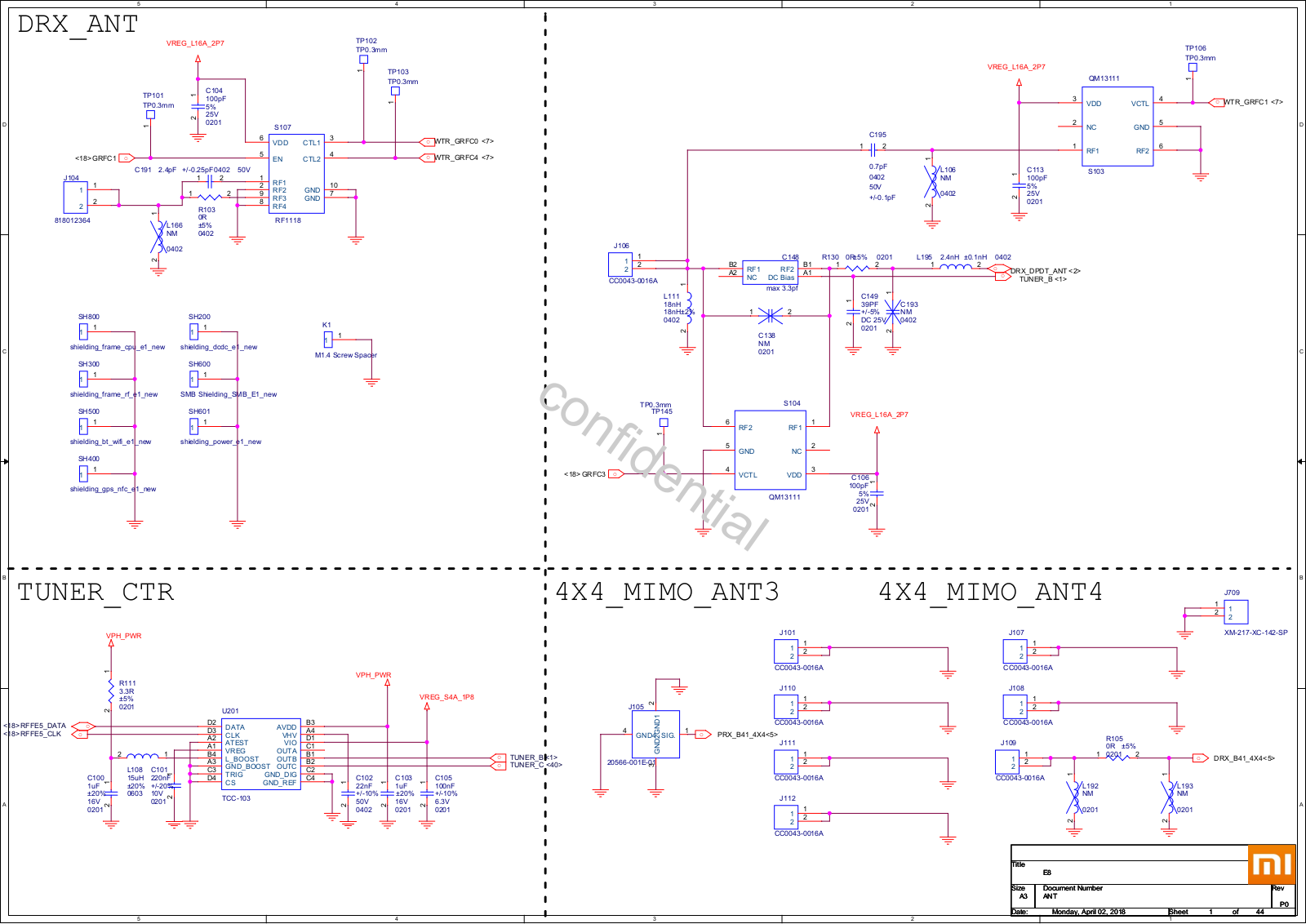 Xiaomi Mi8 Shematics