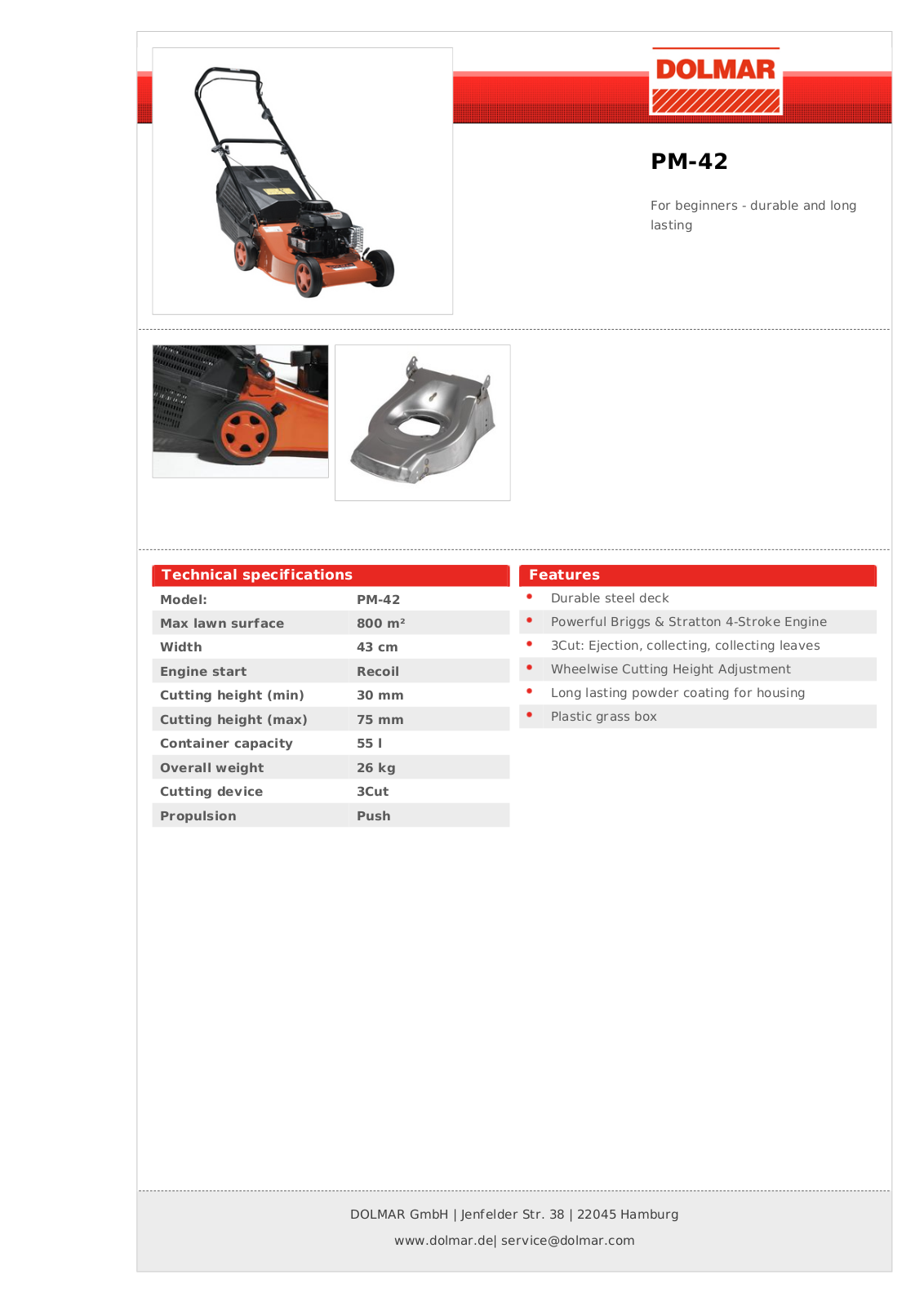 Dolmar PM-42 Technical specifications