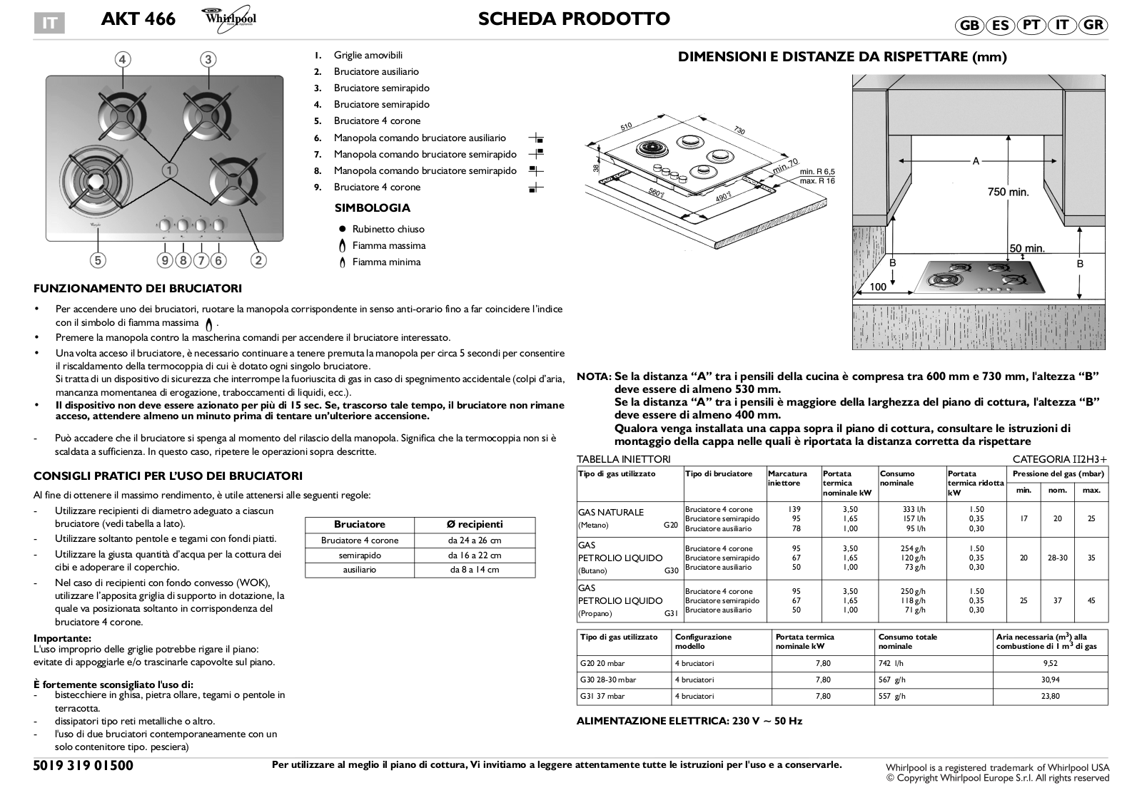 Whirlpool AKT 466/WH User Manual