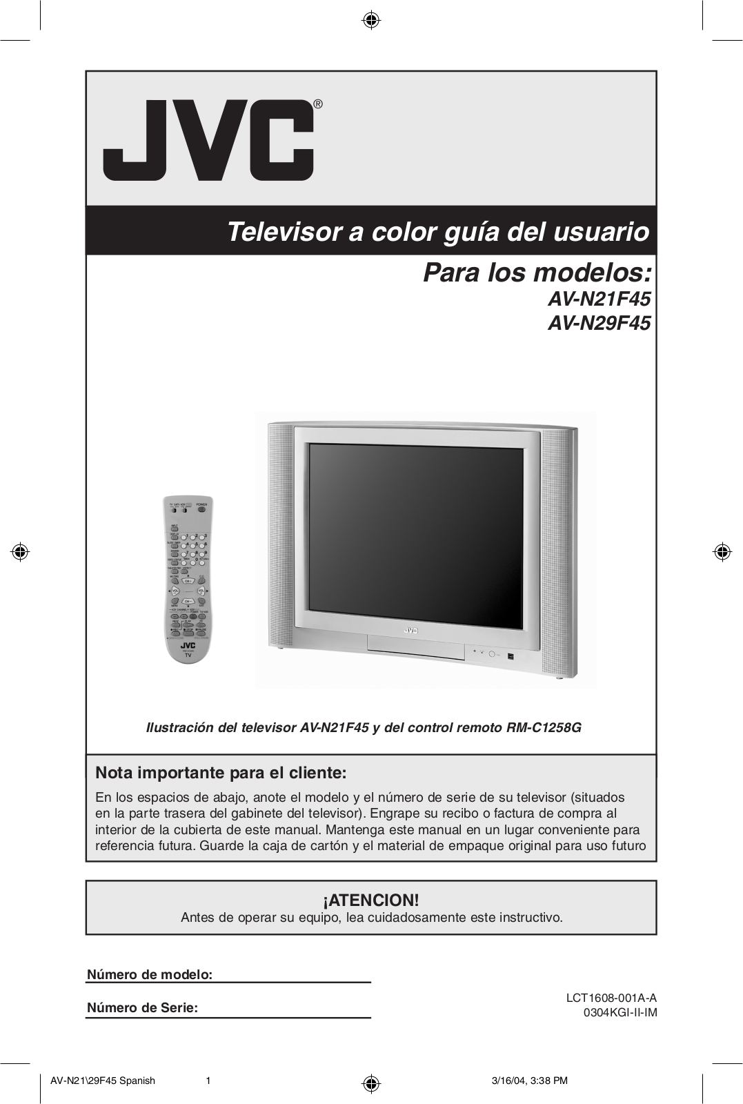 JVC AV-20F475/S, AV-N21F45/S User Manual