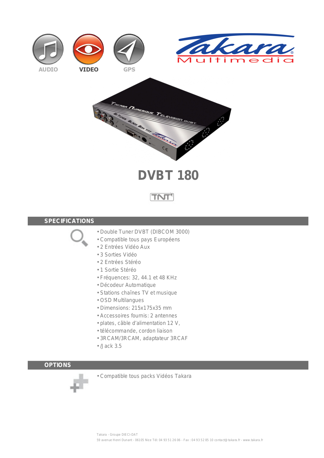 TAKARA DVBT 180 User Manual