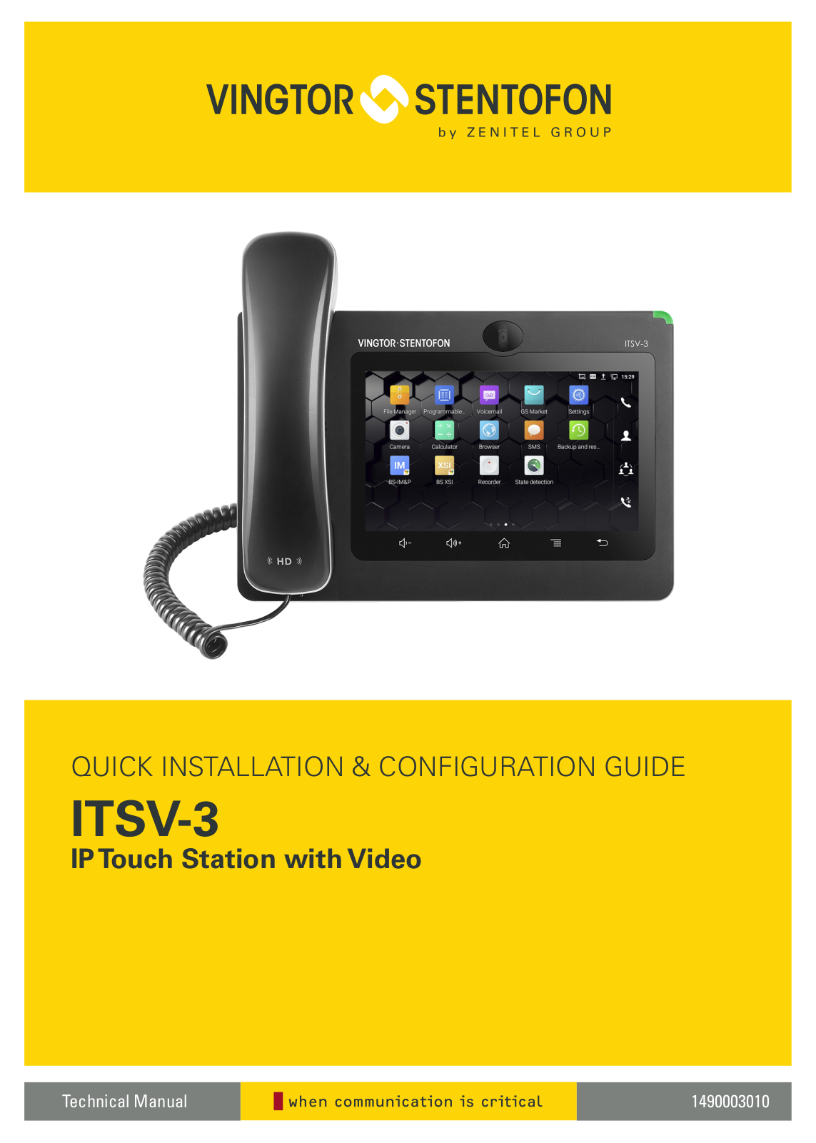 Zenitel ITSV-3 Installation Guide