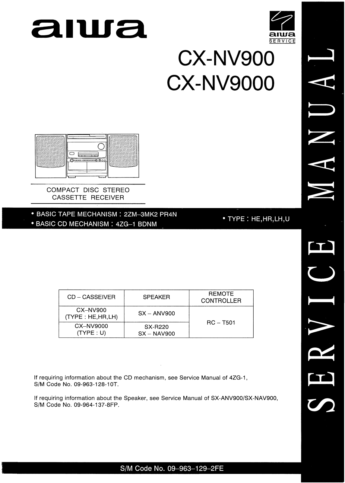 Aiwa CXNV-900, CXNV-9000 Service manual