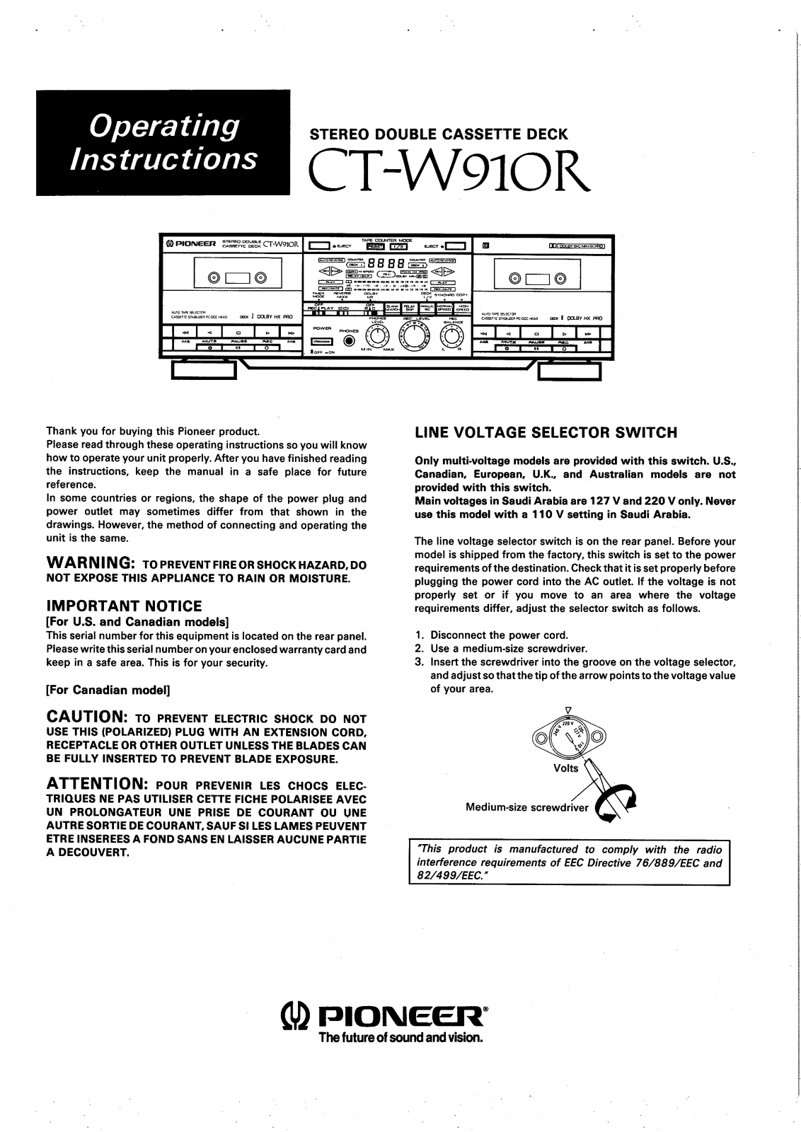 Pioneer CTW-910-R Owners manual