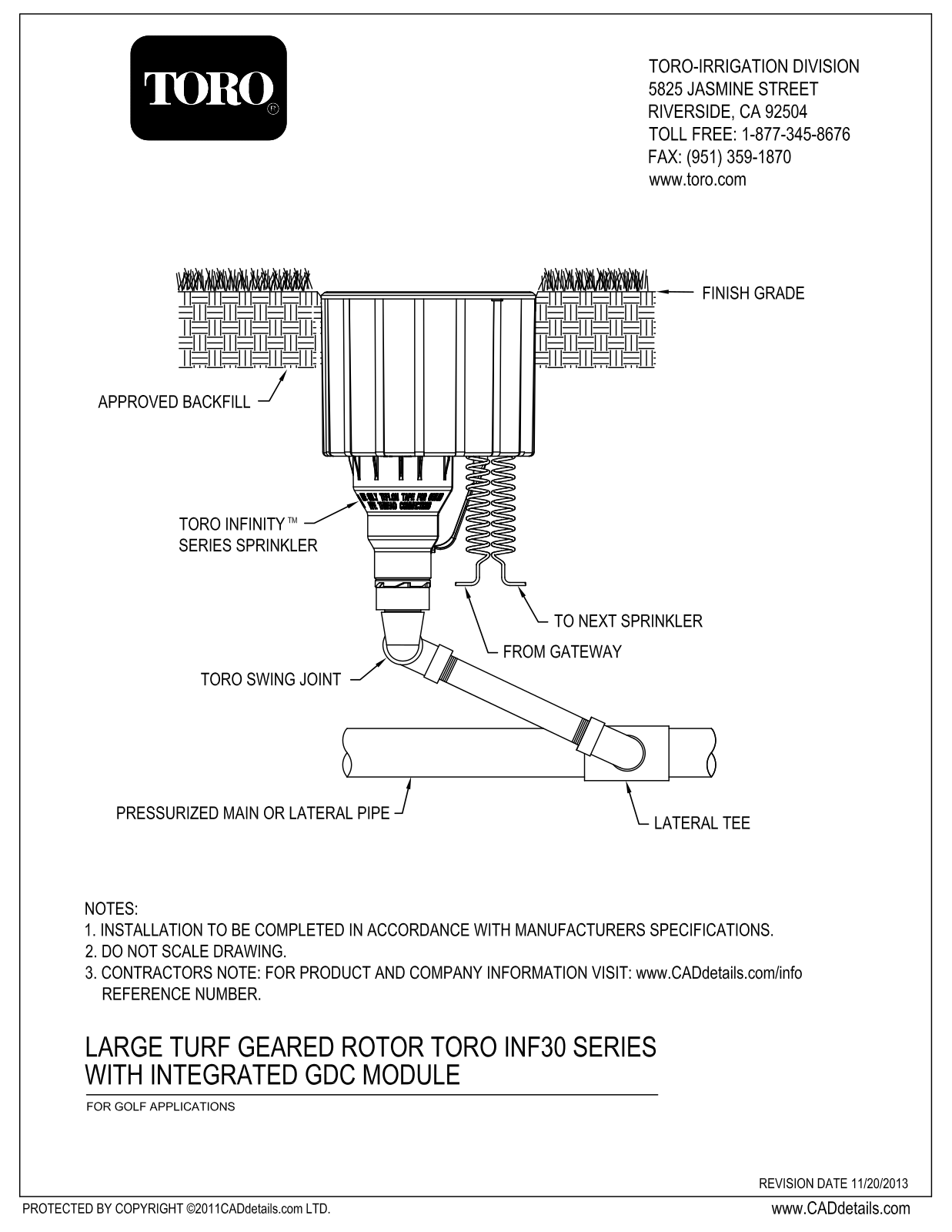 Toro INFINITY 34 INF30 GDC, INFINITY 54 INF30 GDC Design Guide