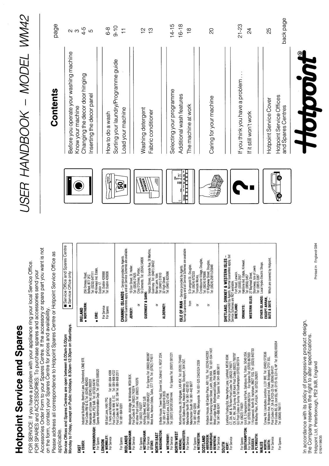 Hotpoint WM42 User Manual