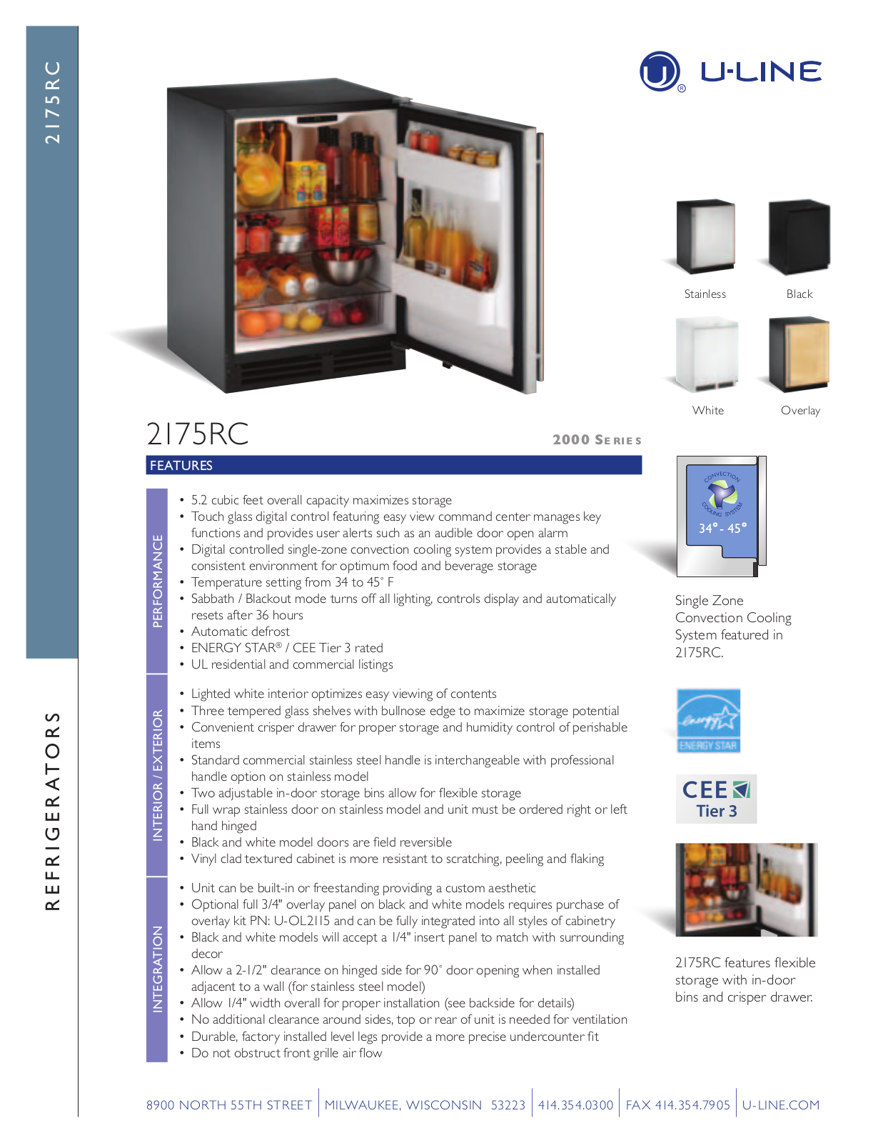 U-Line U-2175RCB-00 User Manual