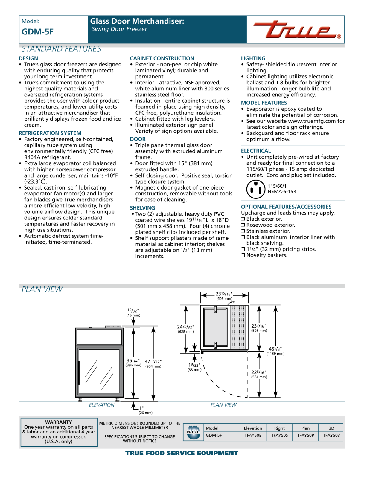 True Manufacturing GDM-5F General Manual - ManualMachine.com