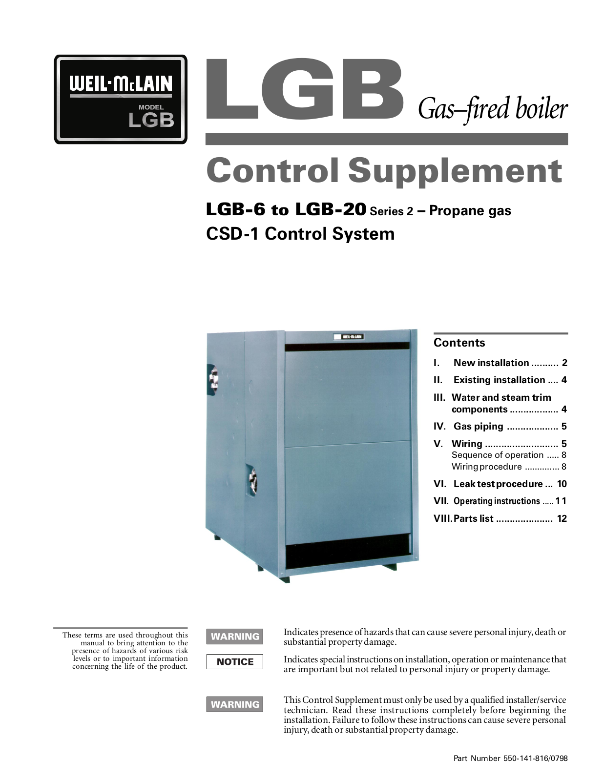 Weil-McLain LGB 6-20 User Manual