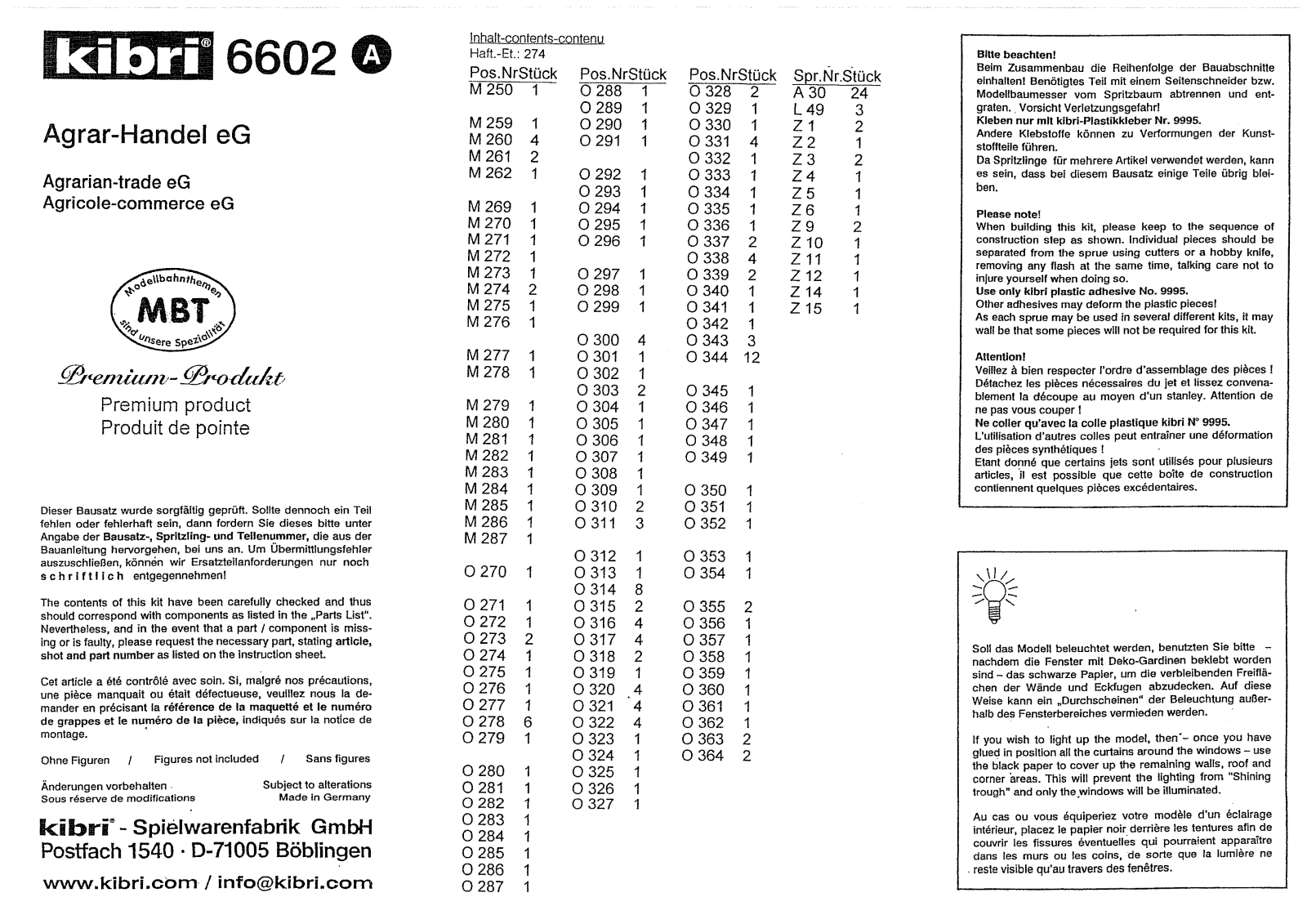 Kibri 6602 User Manual