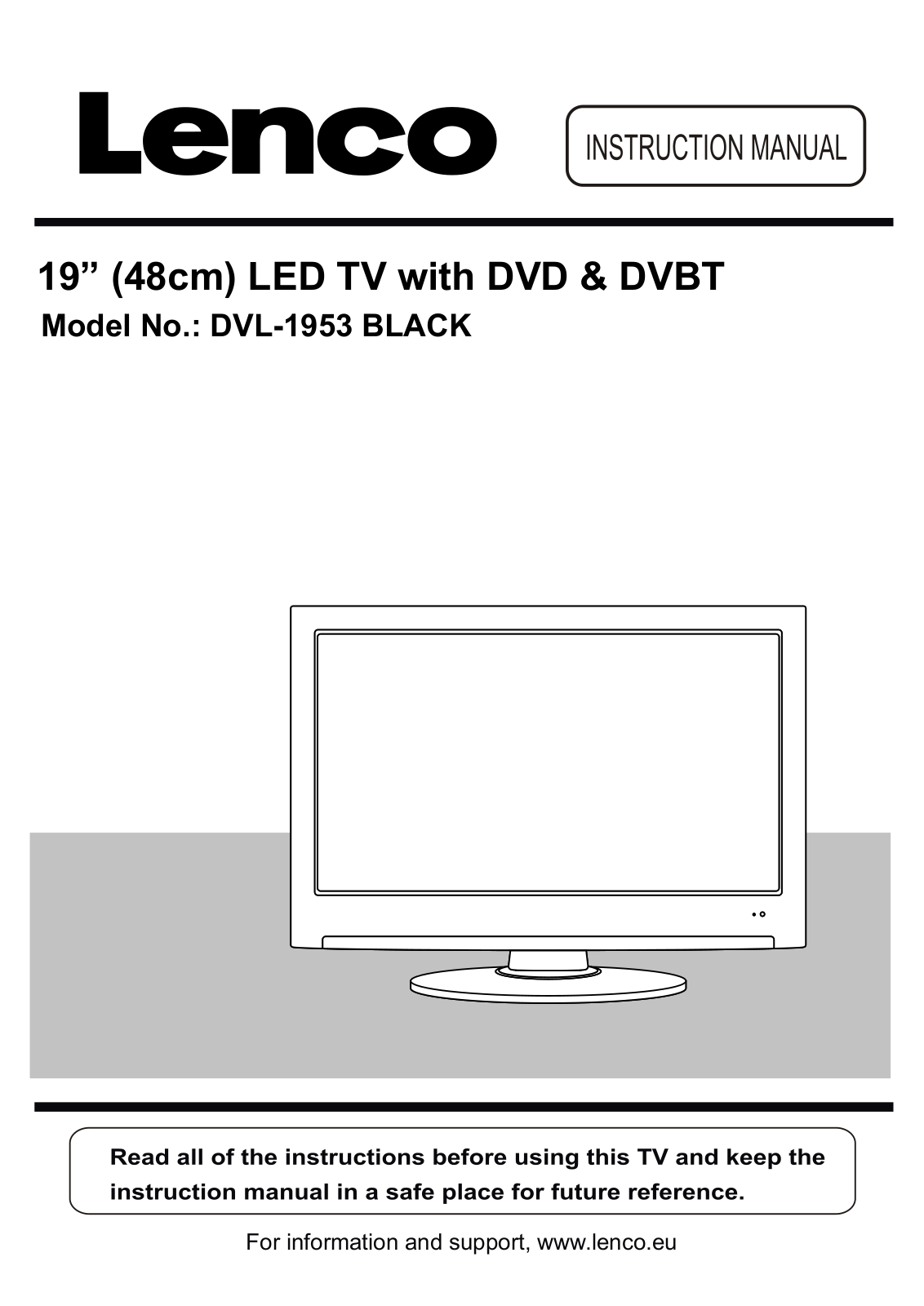 Lenco DVL-1953 Black INSTRUCTION MANUAL