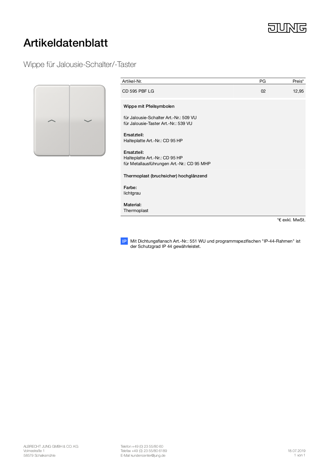 Jung CD 595 PBF LG User Manual