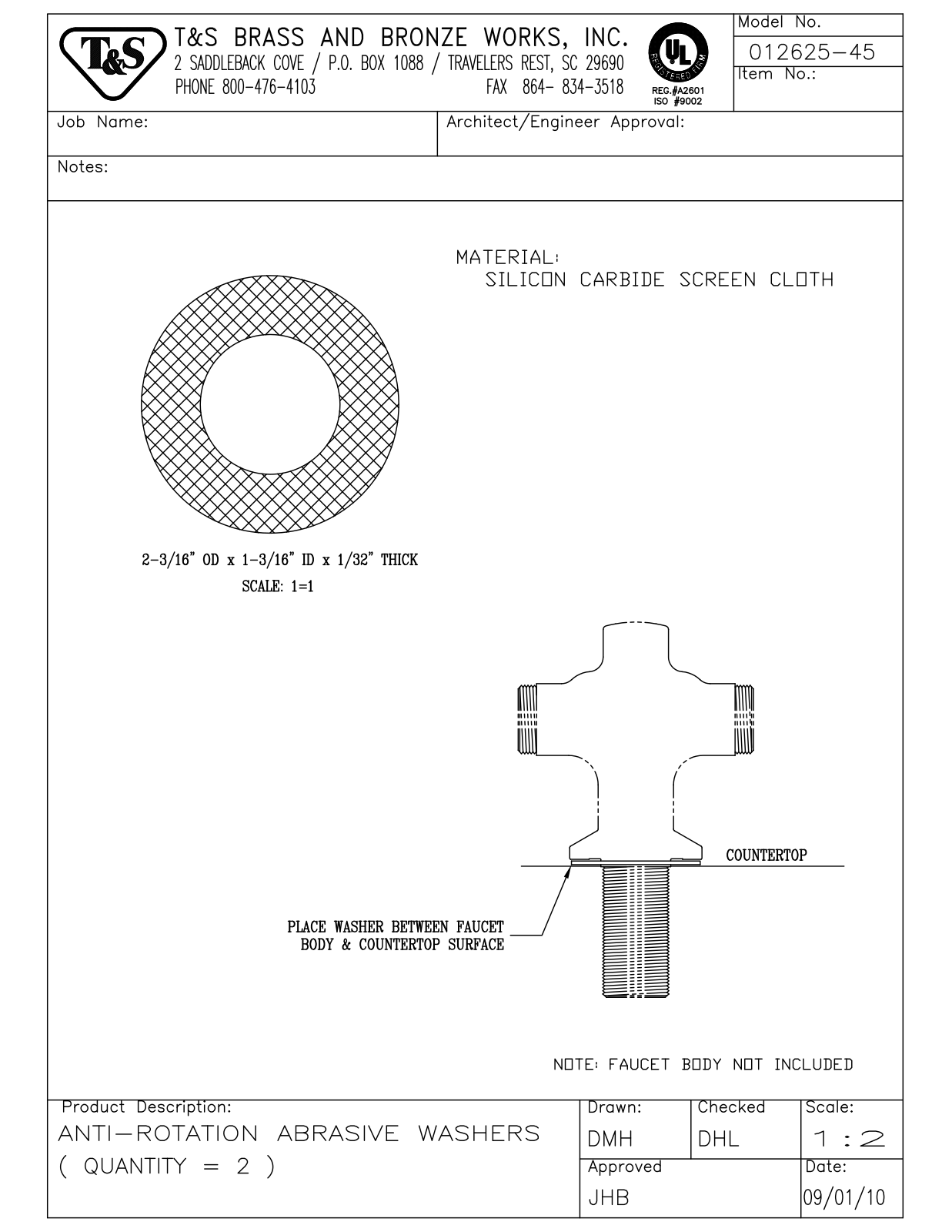 T&S Brass 012625-45 User Manual