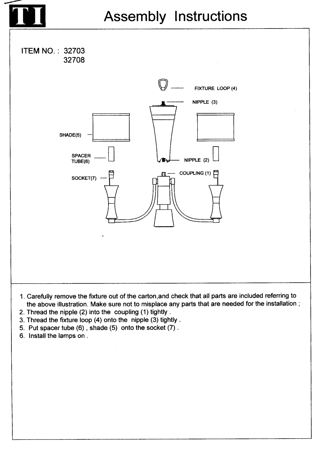 Triarch 32708, 32703 User Manual