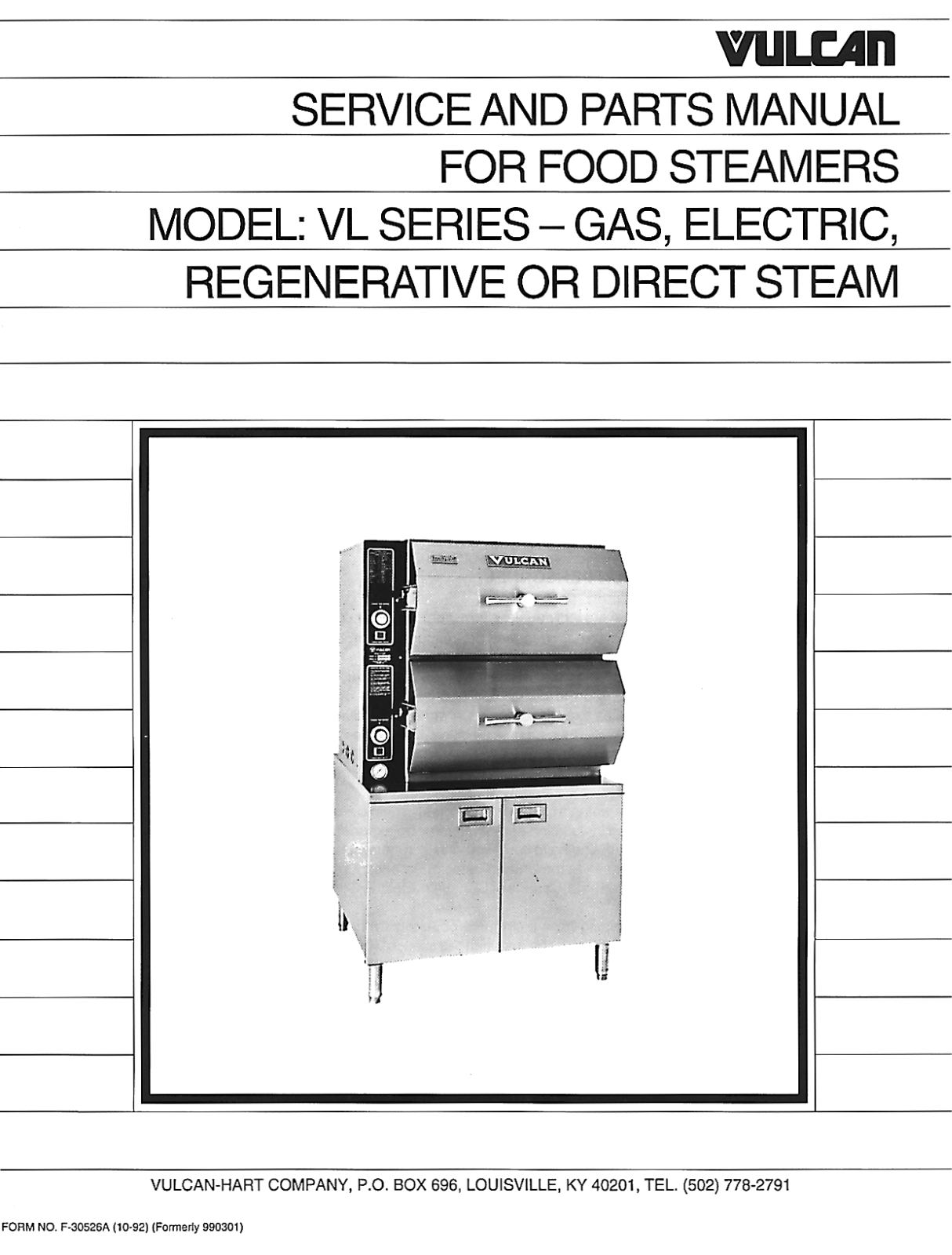 Vulcan Hart VL SERIES Operators Manual