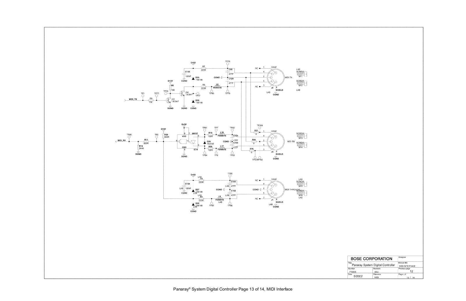 BOSE 13, 14 Schematic