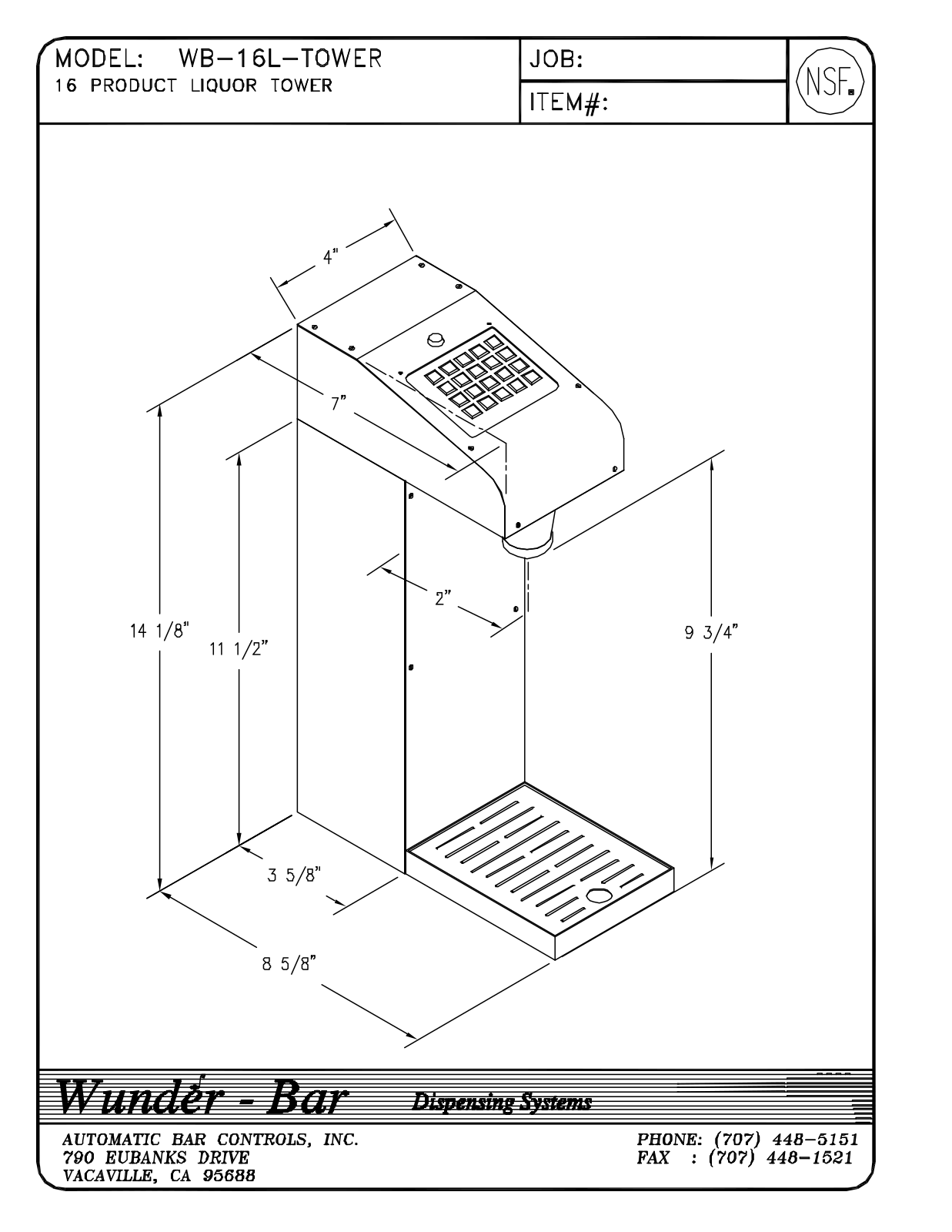 Wunder Bar WB-16L-TOWER User Manual