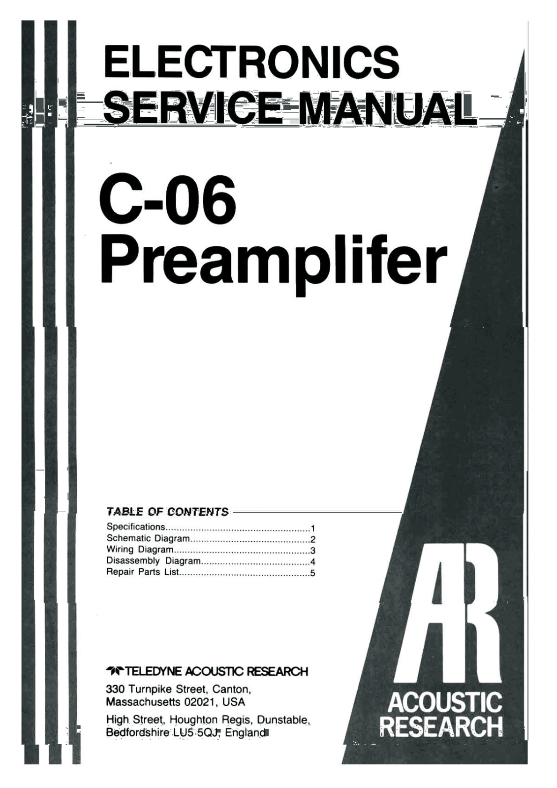 Acoustic Research C06-pre Schematic