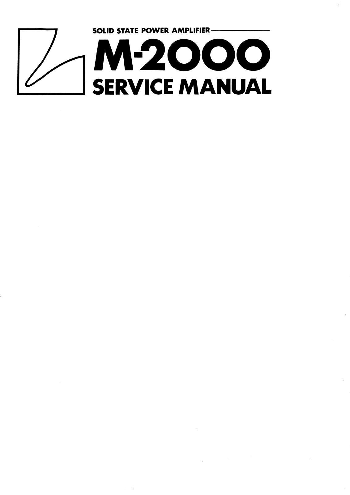 Luxman M-2000 Service manual