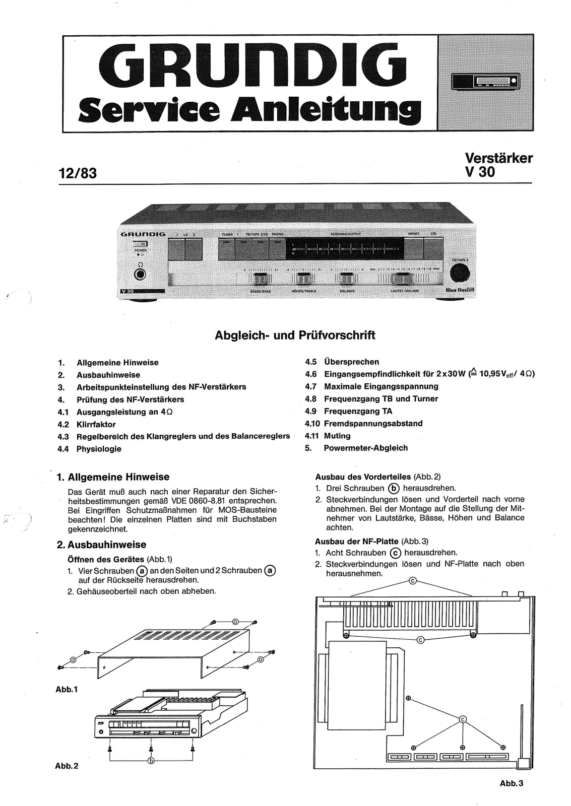 Grundig V-30 Schematic