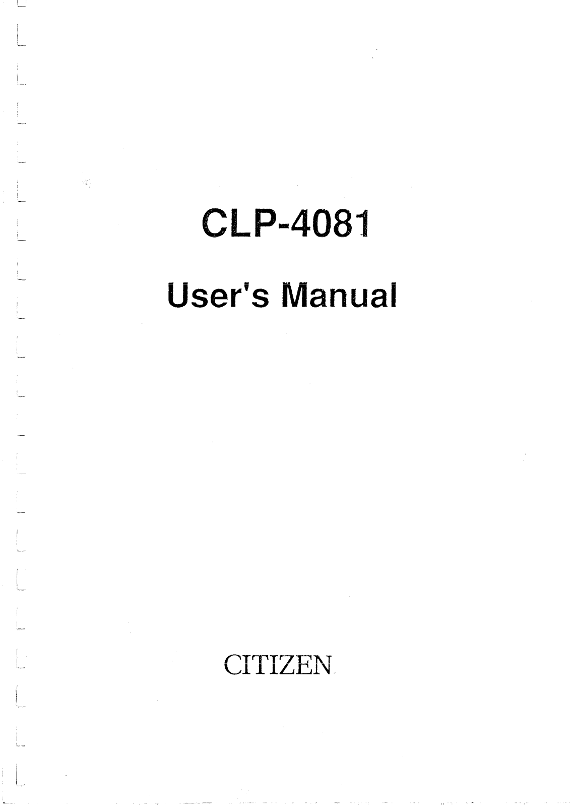 Citizen CLP-4081 User Manual