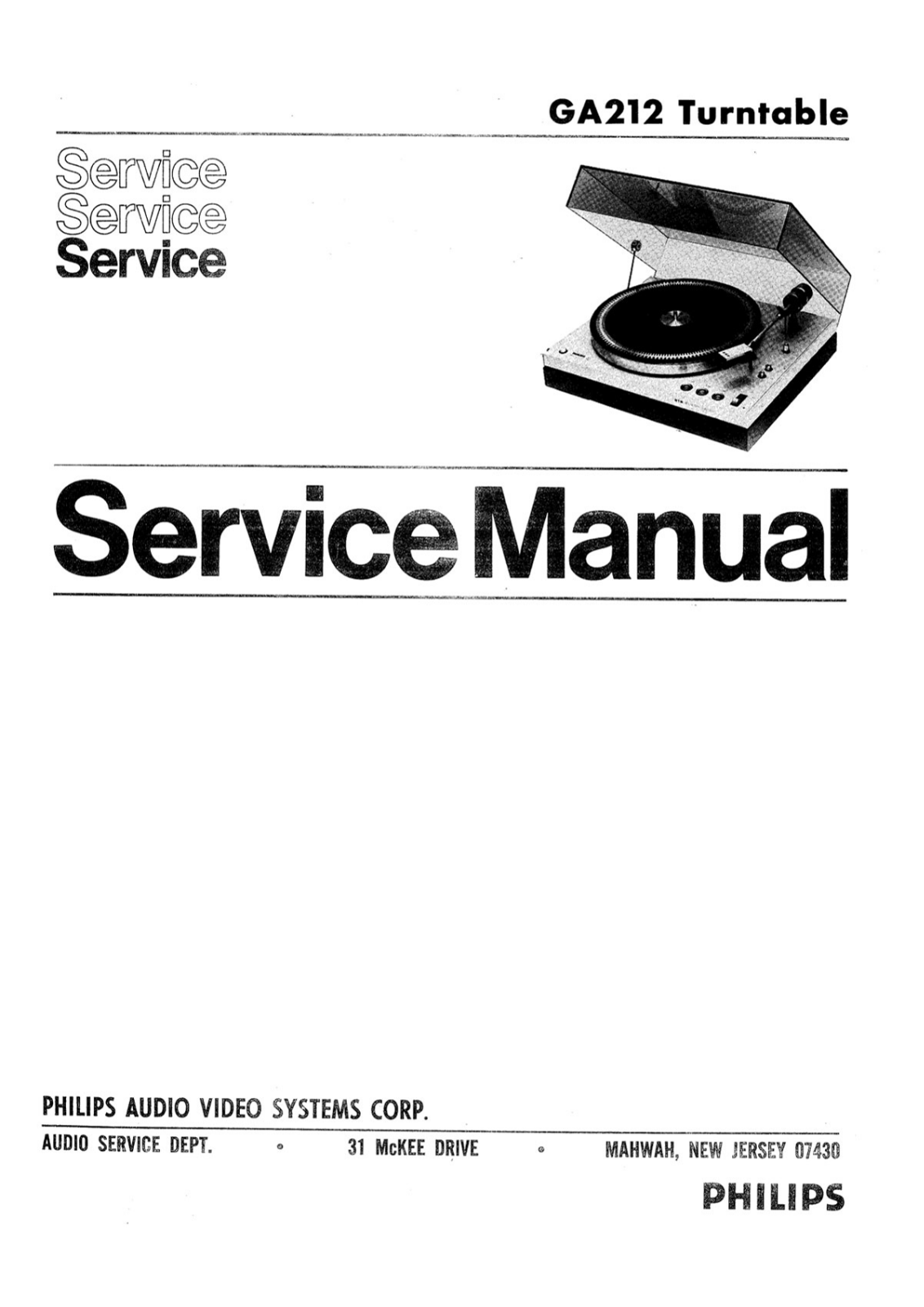 Philips 22-GA-212 Service Manual