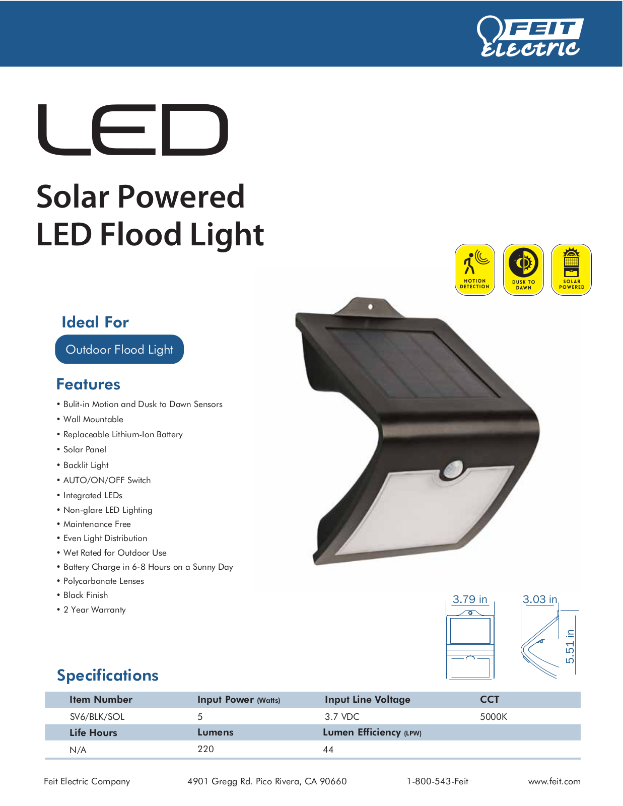 FeitElectric YJN10112 Specifications - ManualMachine.com