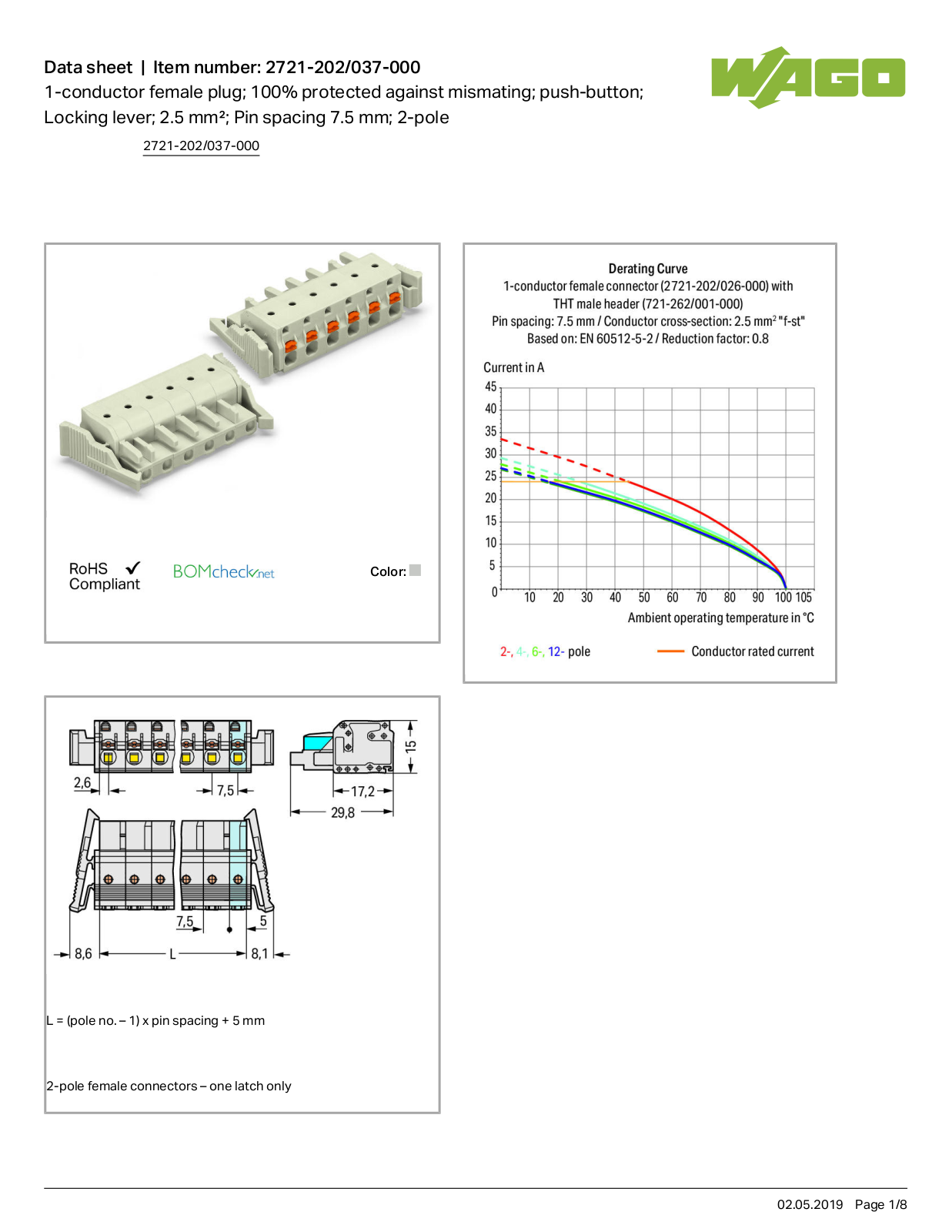 Wago 2721-202/037-000 Data Sheet