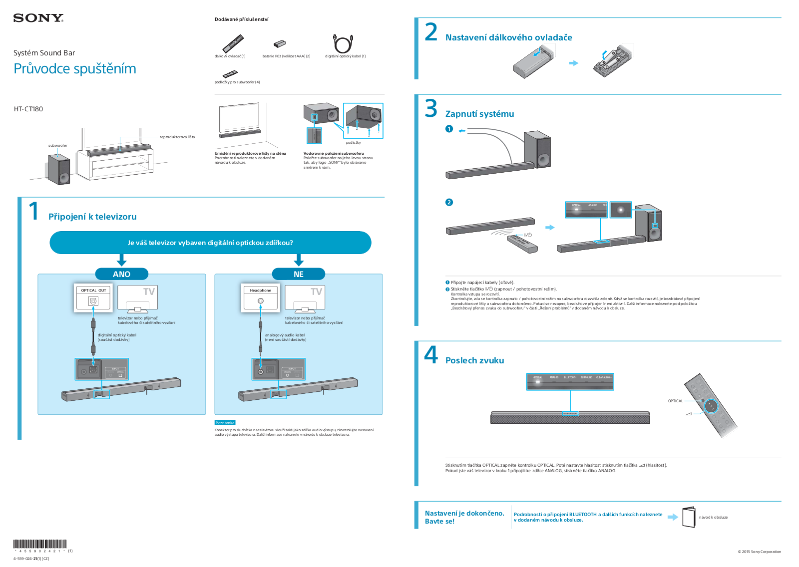 Sony HT-CT180 Getting Started Guide