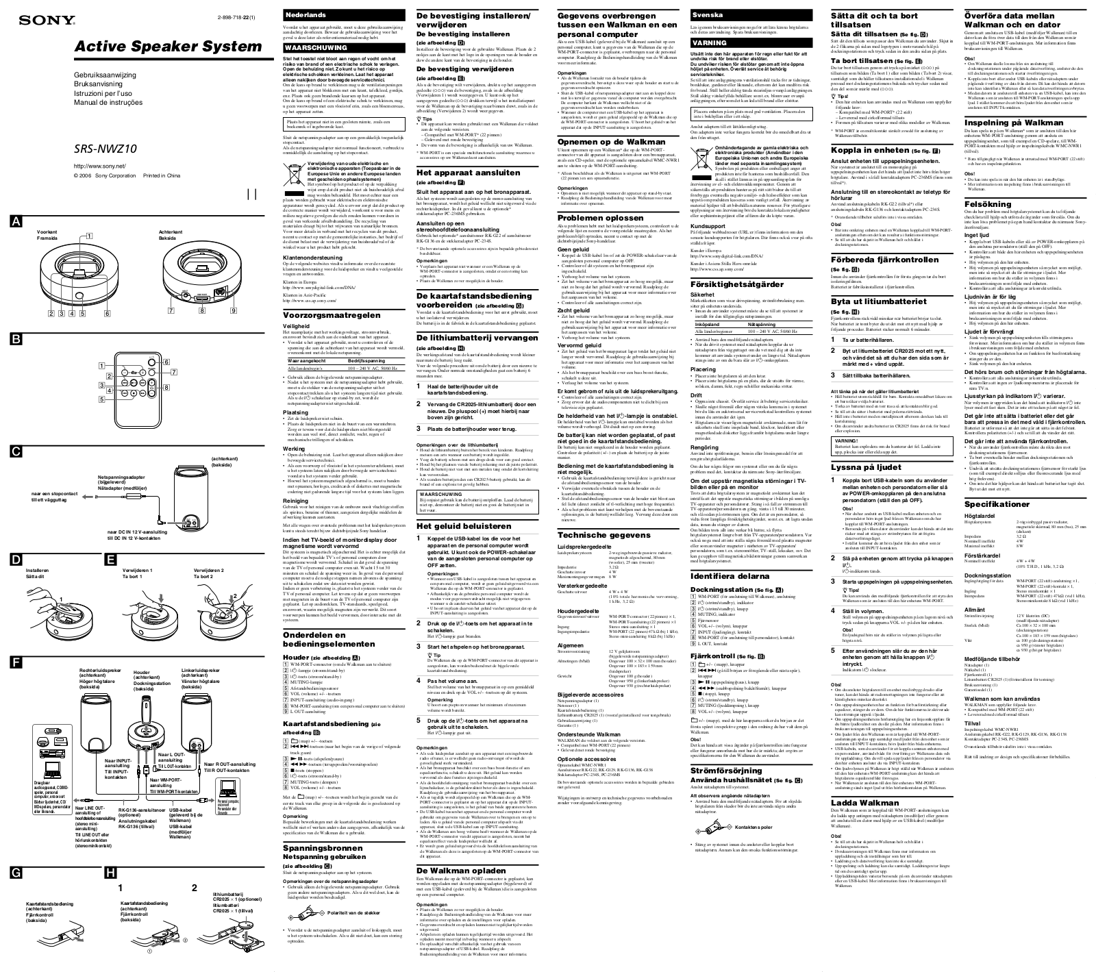 Sony SRS-NWZ10 User Manual