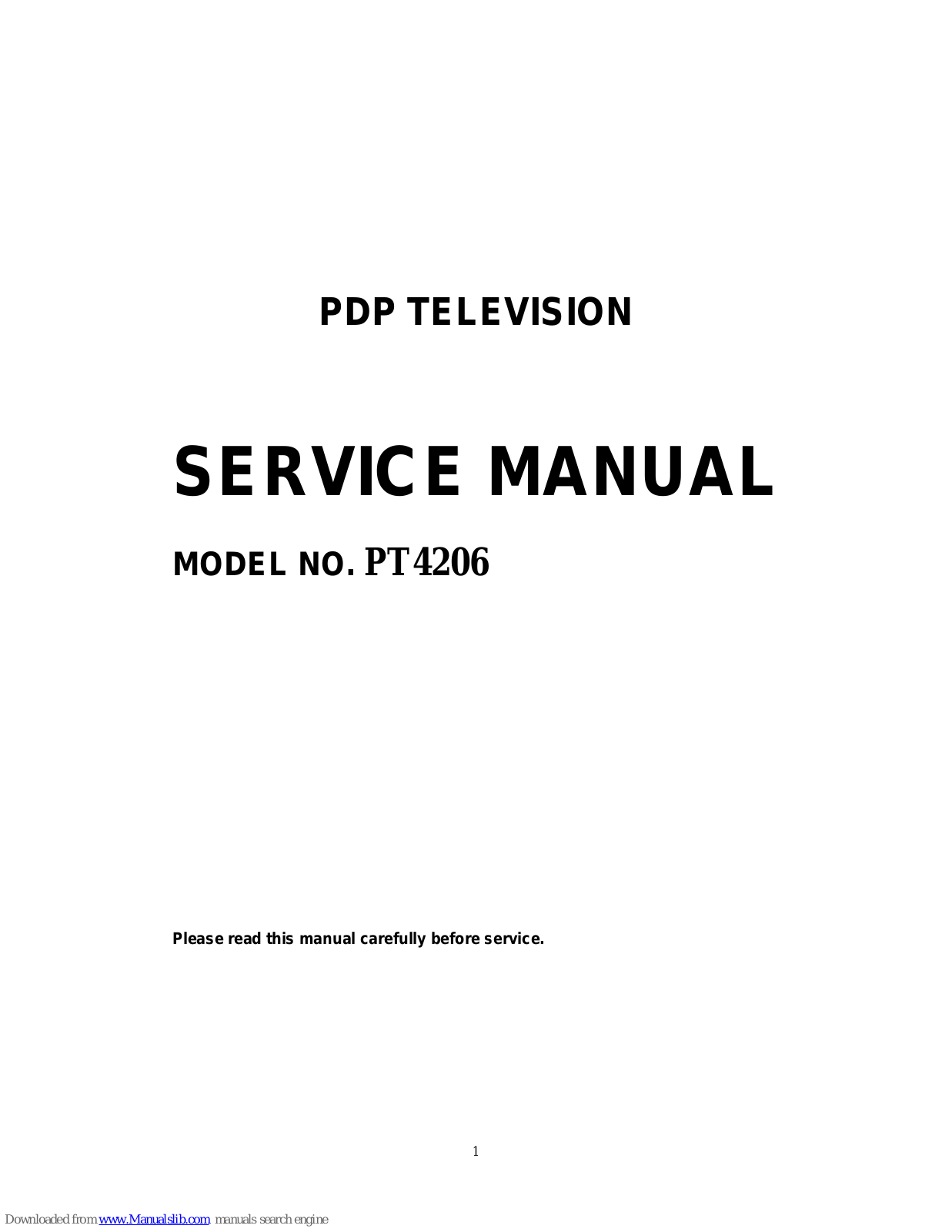 Changhong Electric PT4206 Service Manual