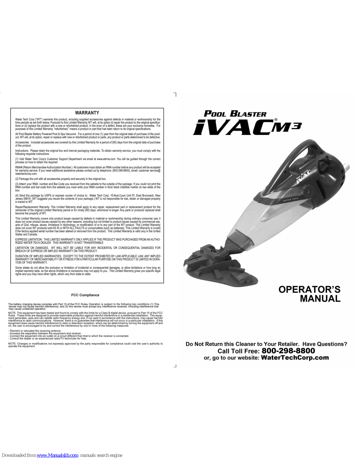 Pool Blaster iVAC M3 Operator's Manual - ManualMachine.com