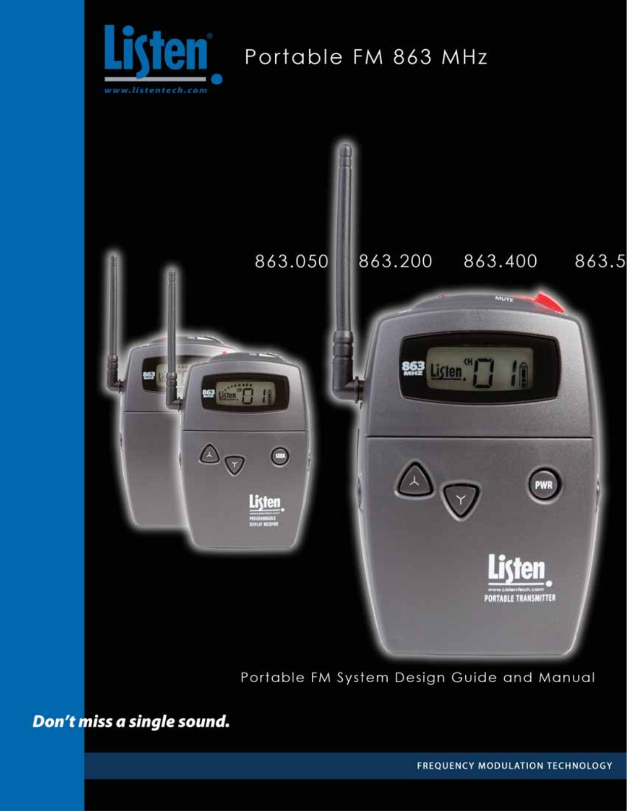 Listen Technologies 863.200, 863.050, 863 MHz, 863.400, 863.5 User Manual