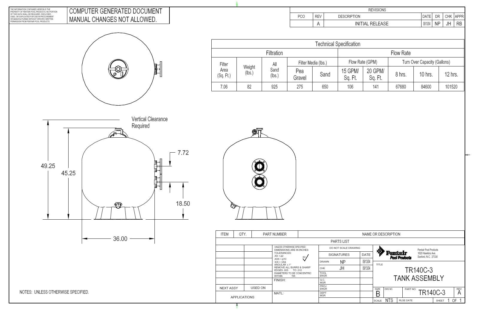 Sta-Rite TR140C-3 User Manual