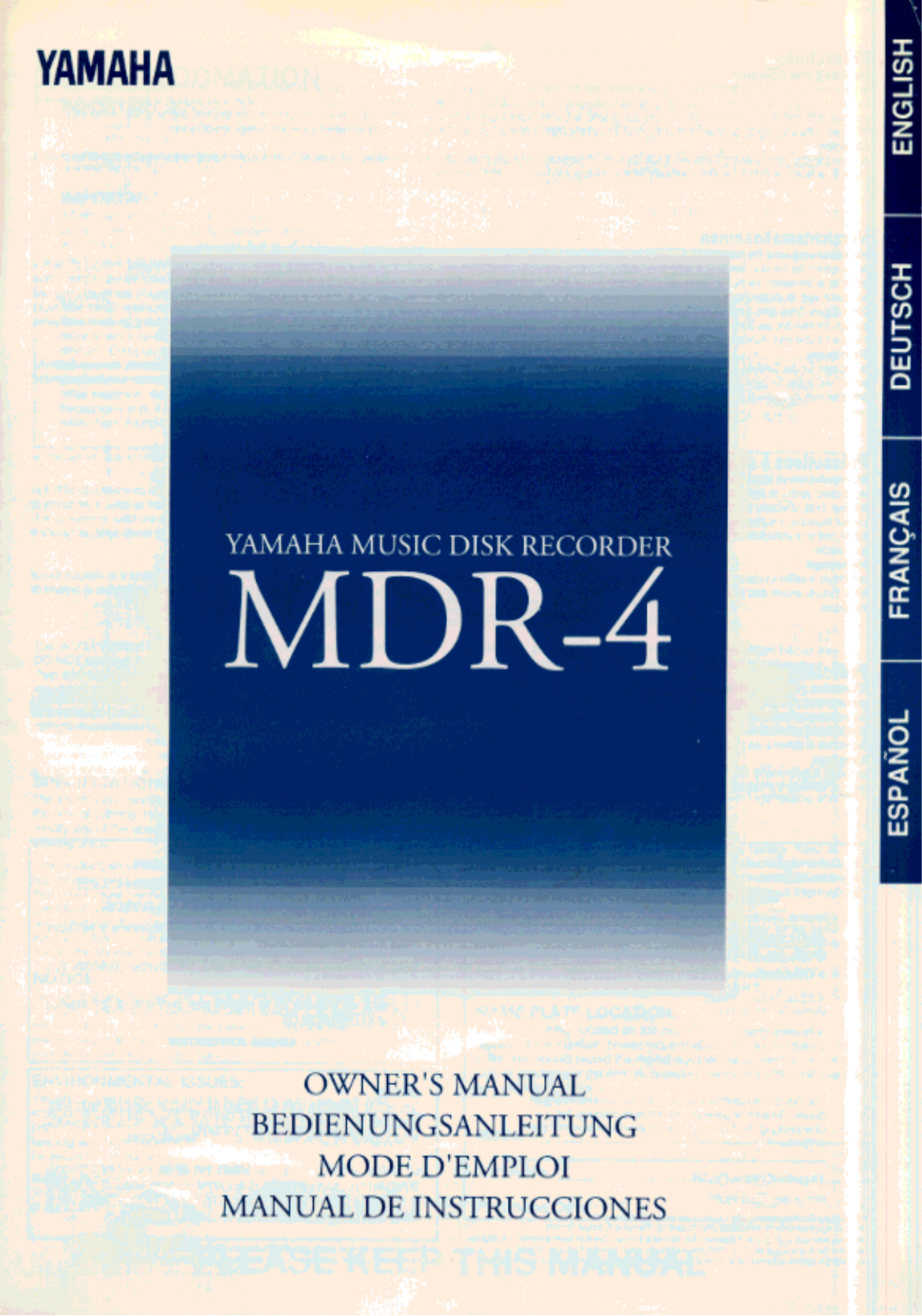 Yamaha MDR-4 User Manual