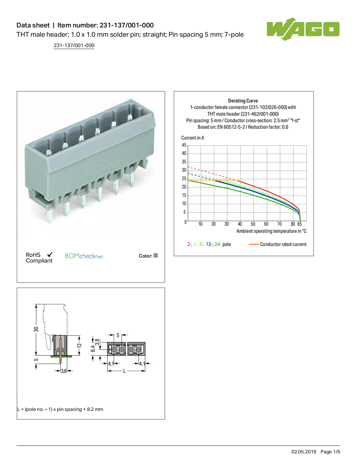 Wago 231-137/001-000 Data Sheet