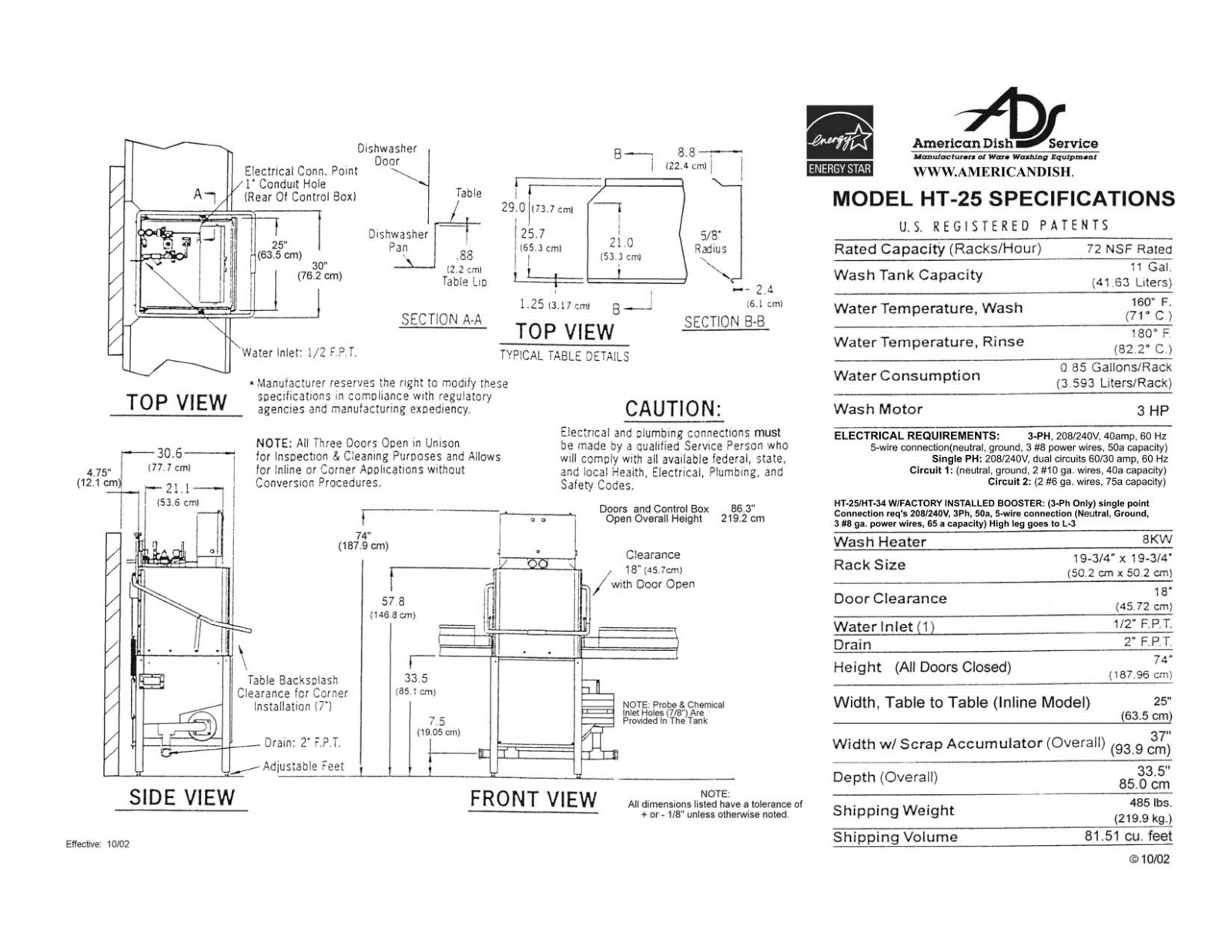 American Dish HT-25 User Manual