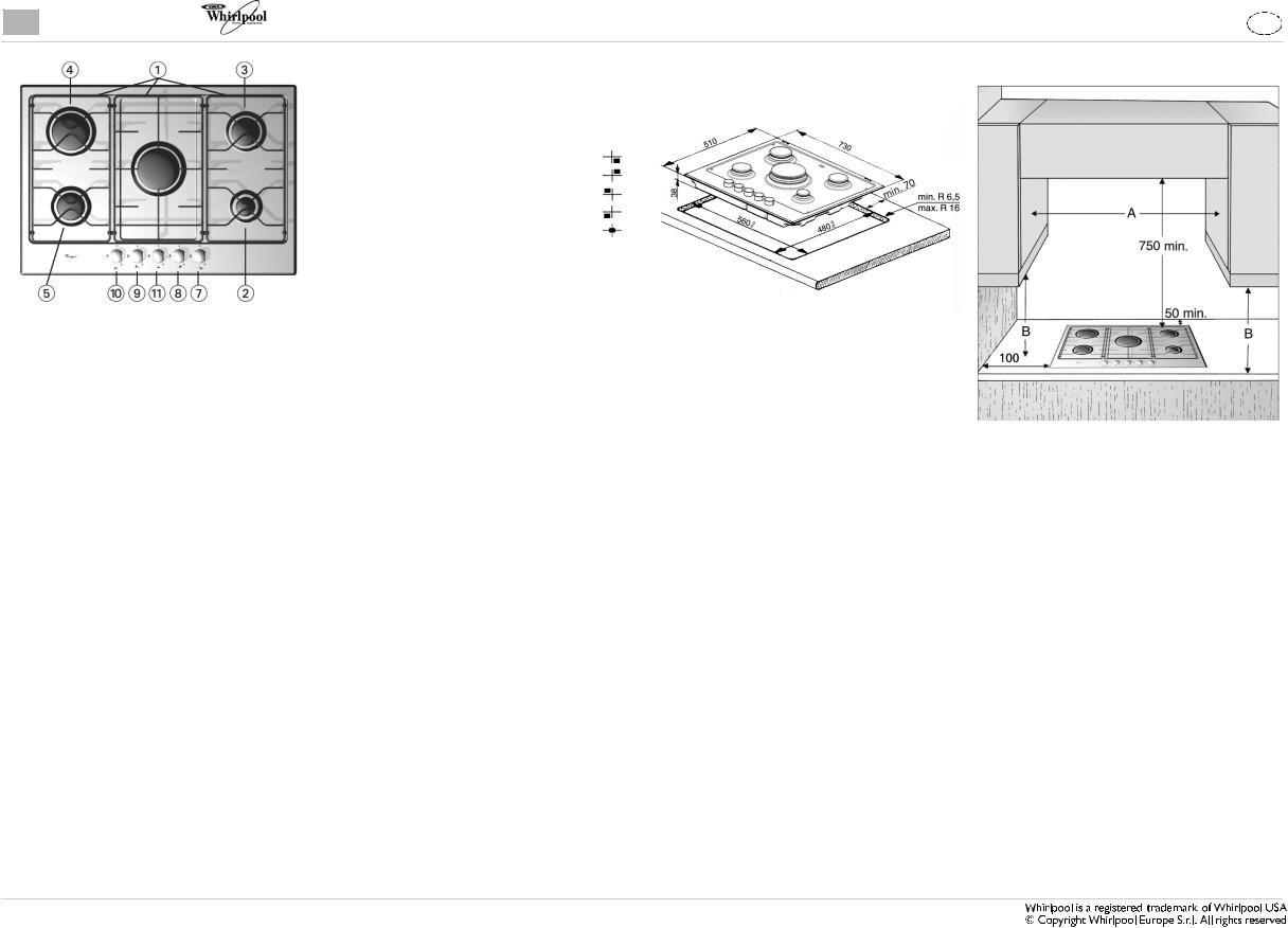 Whirlpool AKT 705/IX PROGRAM CHART