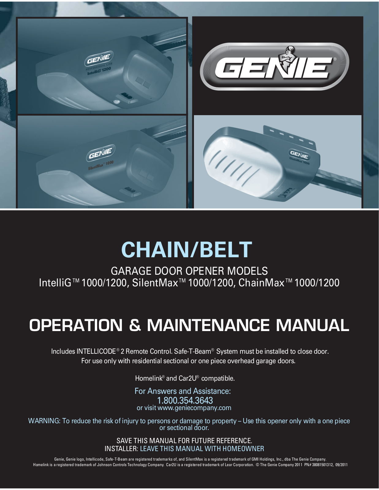 Genie SILENTMAX 1000 User Manual