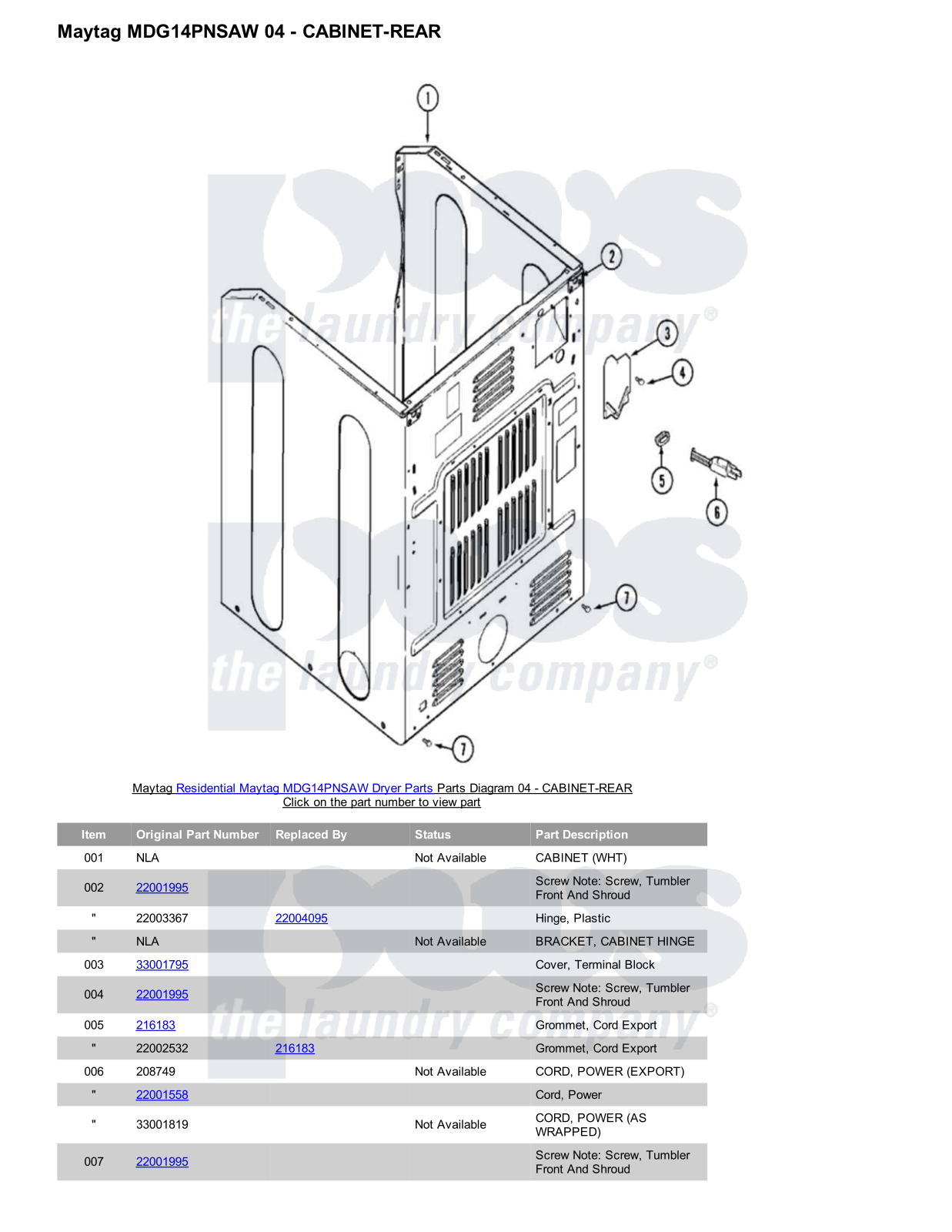 Maytag MDG14PNSAW Parts Diagram