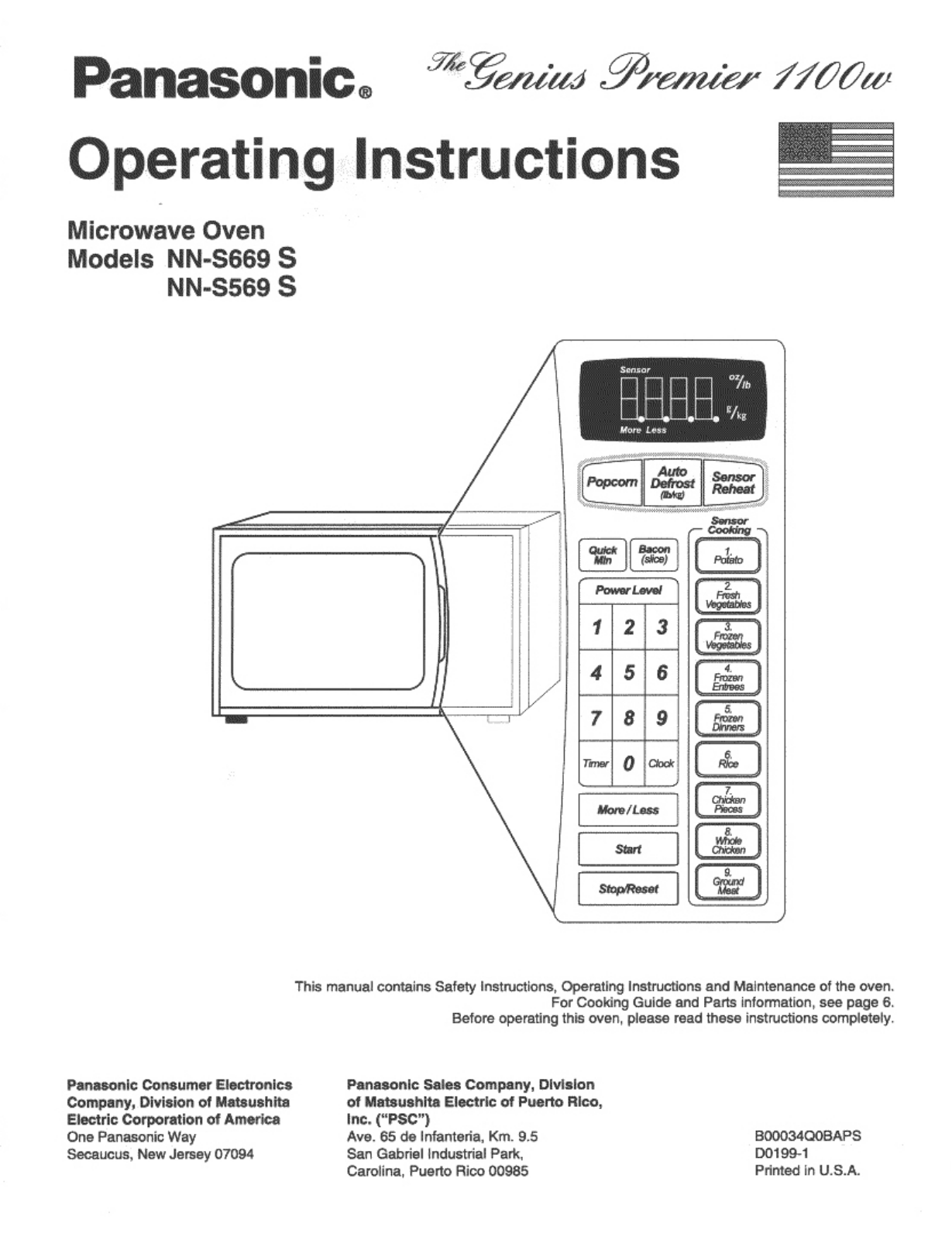 Panasonic NN-S669 S, NN-S569 S User Manual