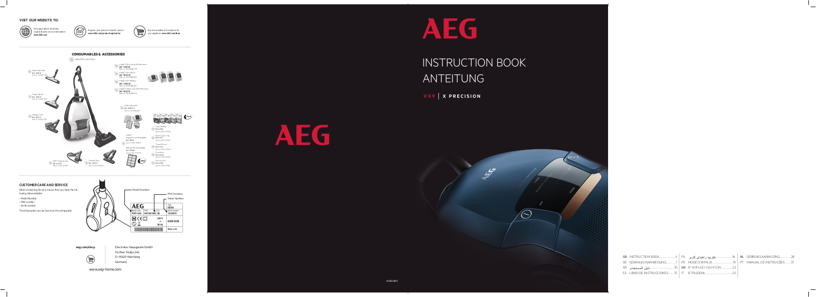 AEG VX9-4-OKO User Manual