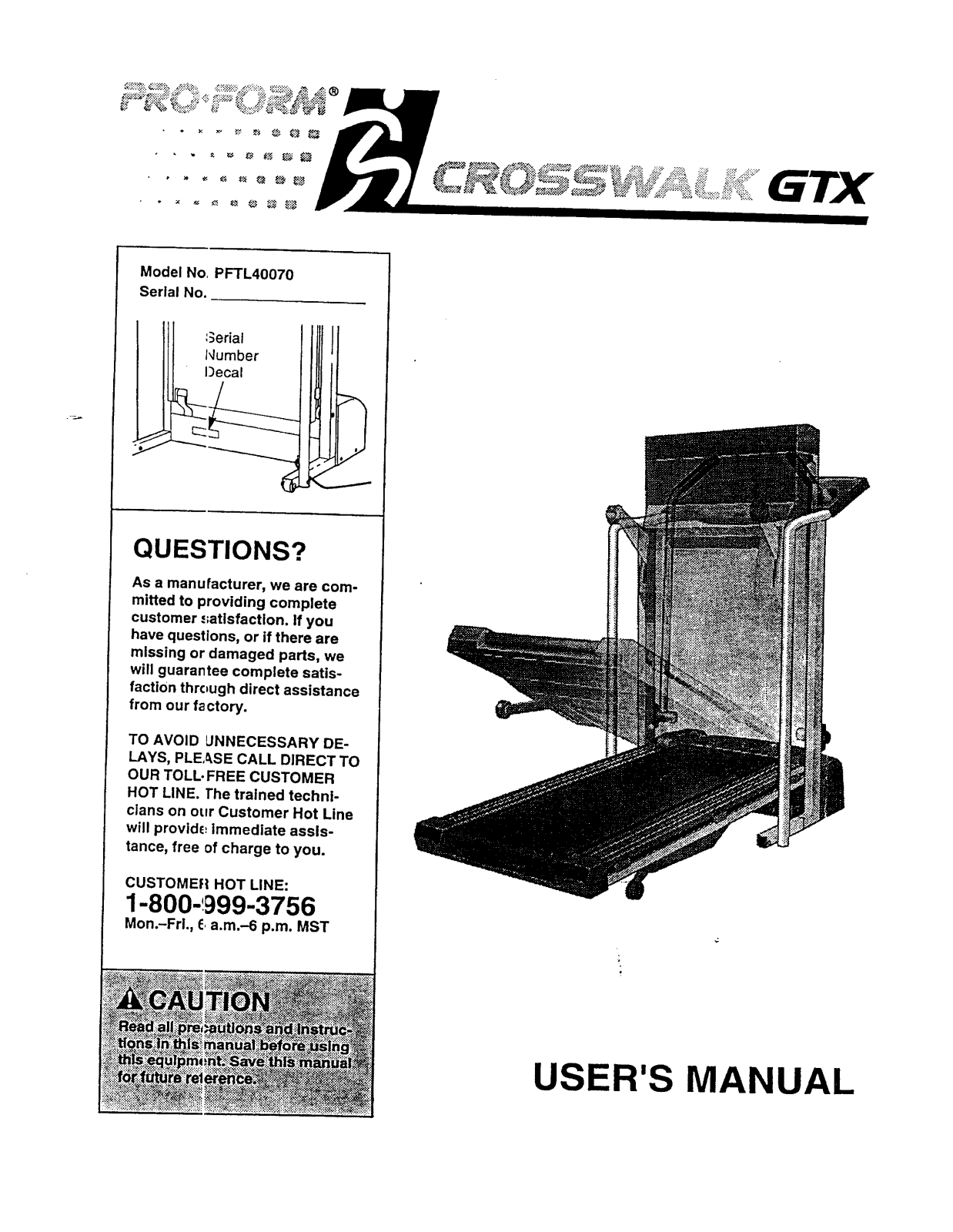 ProForm PFTL40070 User Manual