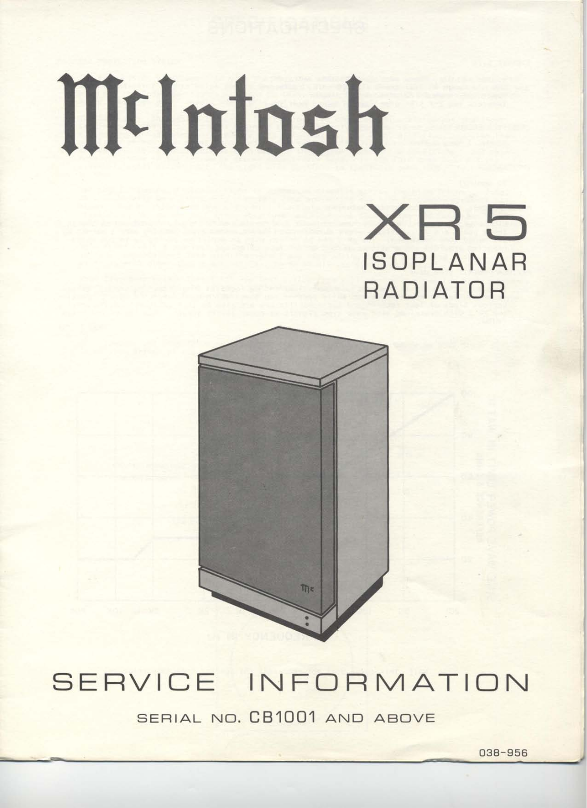 McIntosh XR-5 Service manual