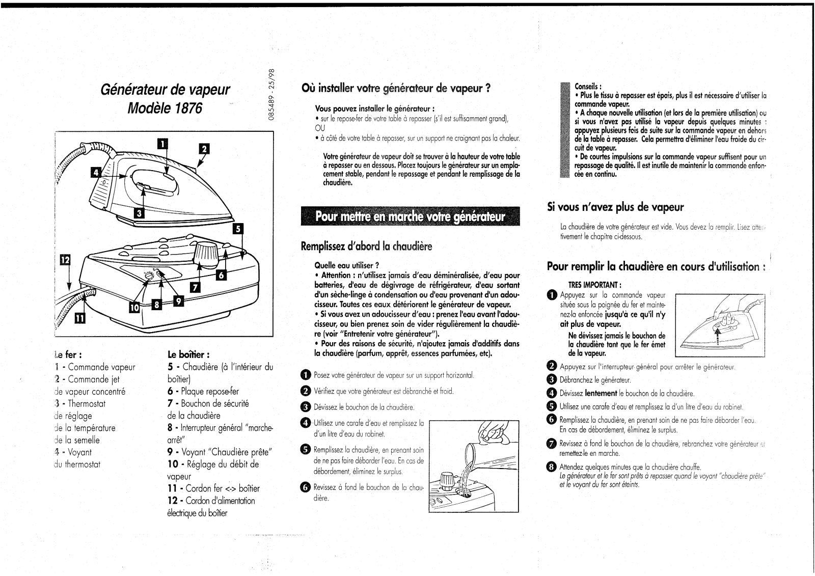 CALOR 1876 User Manual