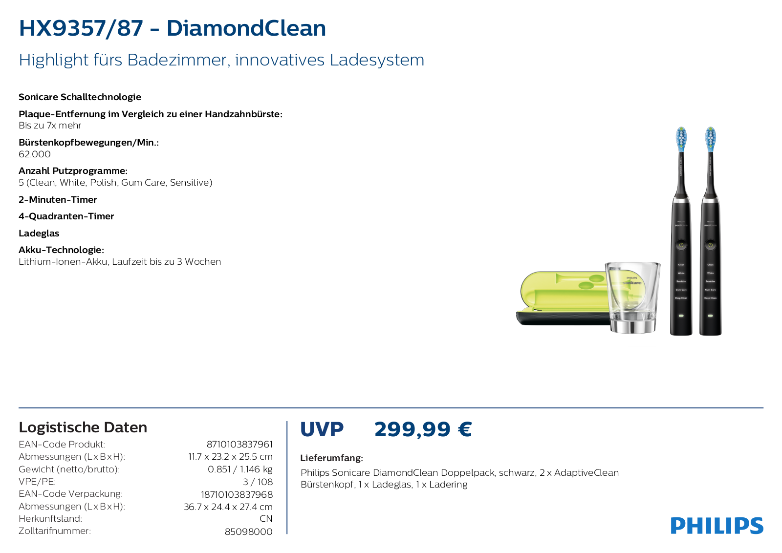 Philips Sonicare HX9357-87 Technical data - ManualMachine.com