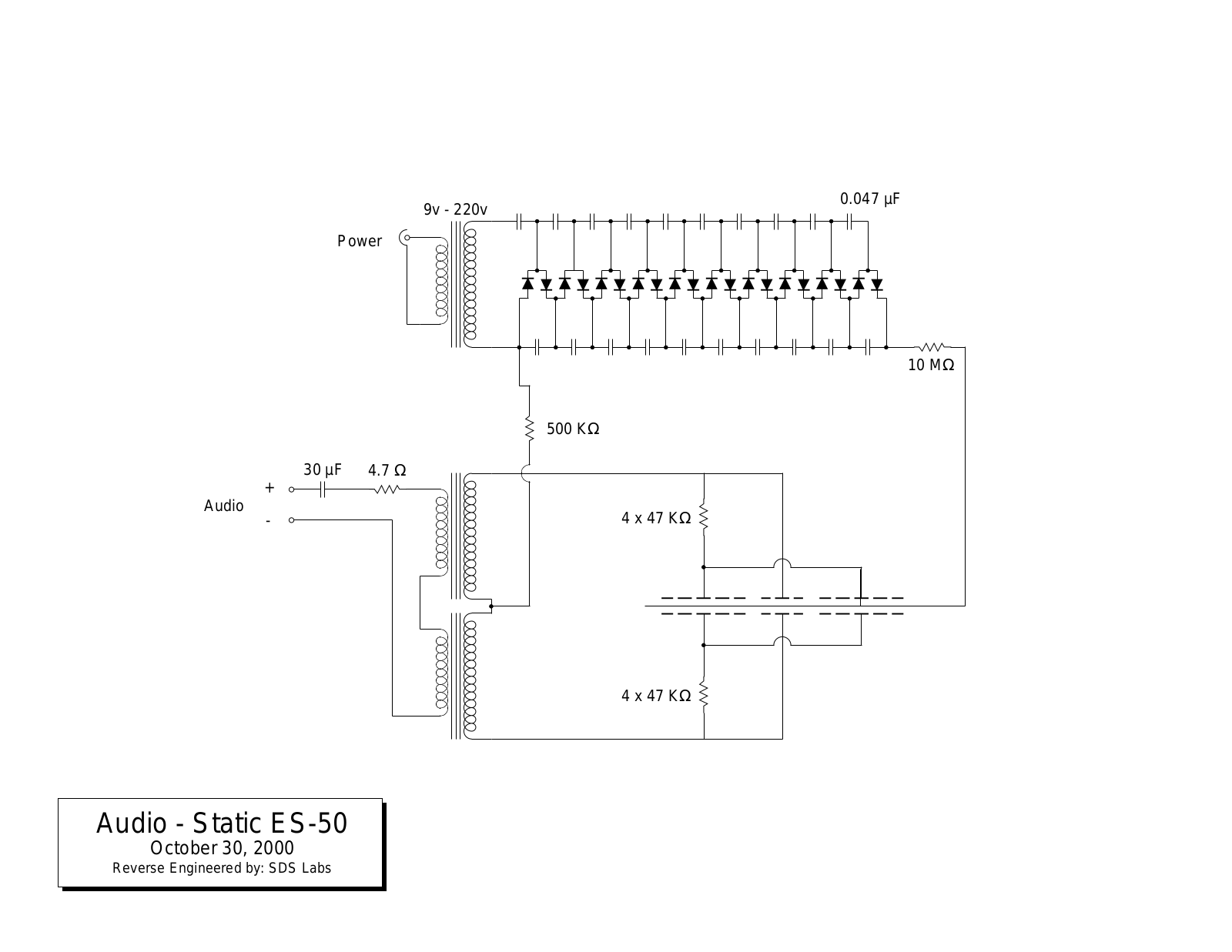 Audiostatic ES-50 Schematic