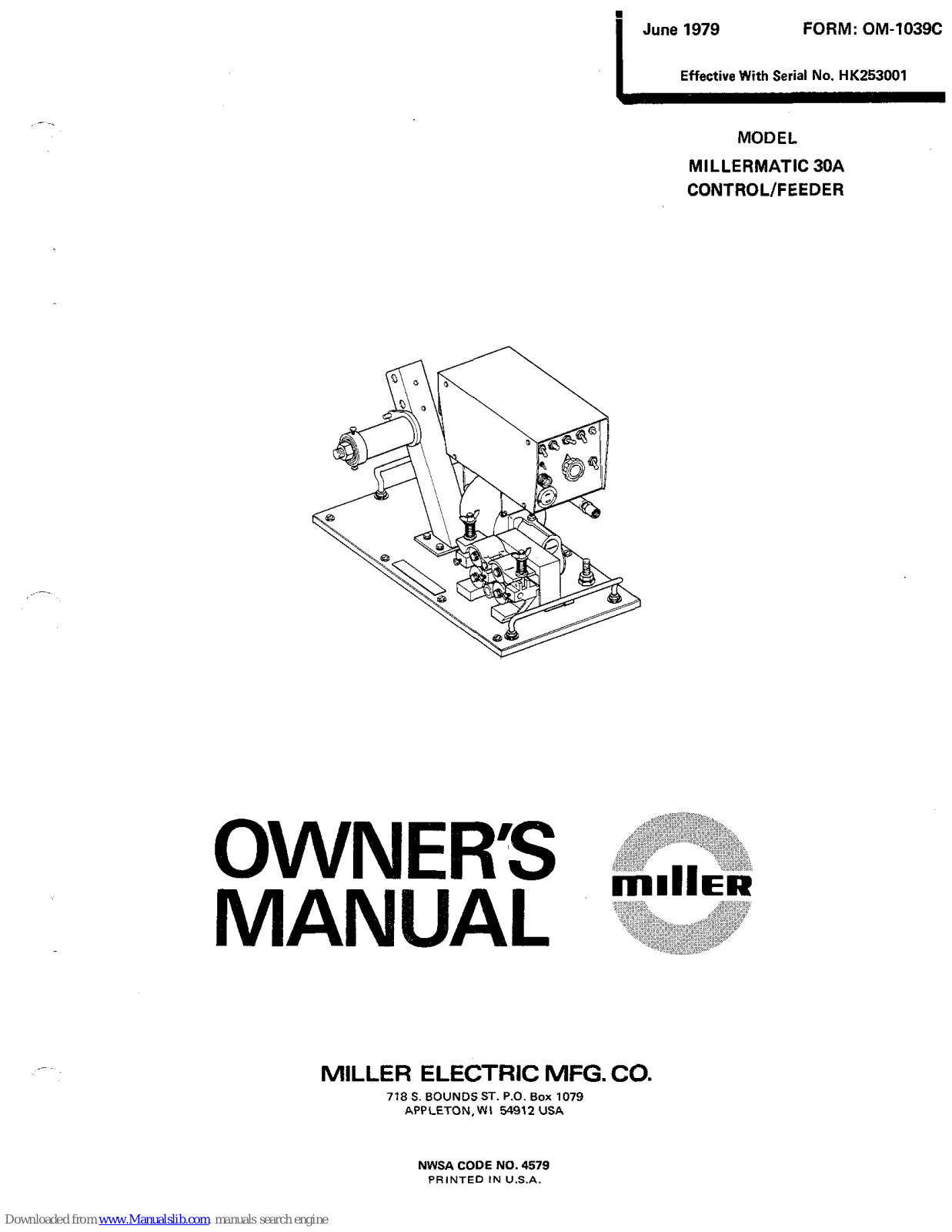 Miller Electric MILLERMATIC 30A Owner's Manual