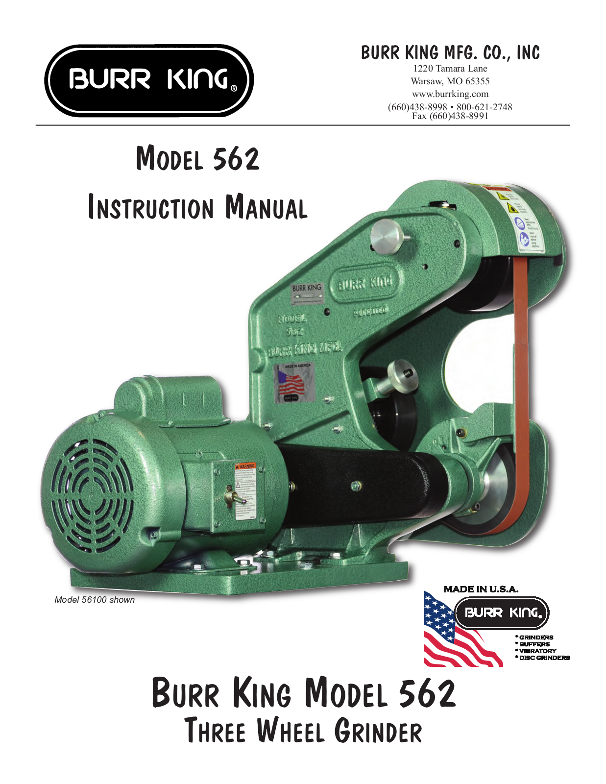 Burr King 562 User Manual - ManualMachine.com